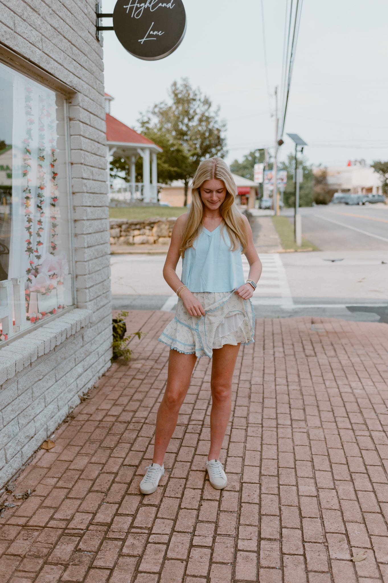 Skies & Bloom Mini Skort
