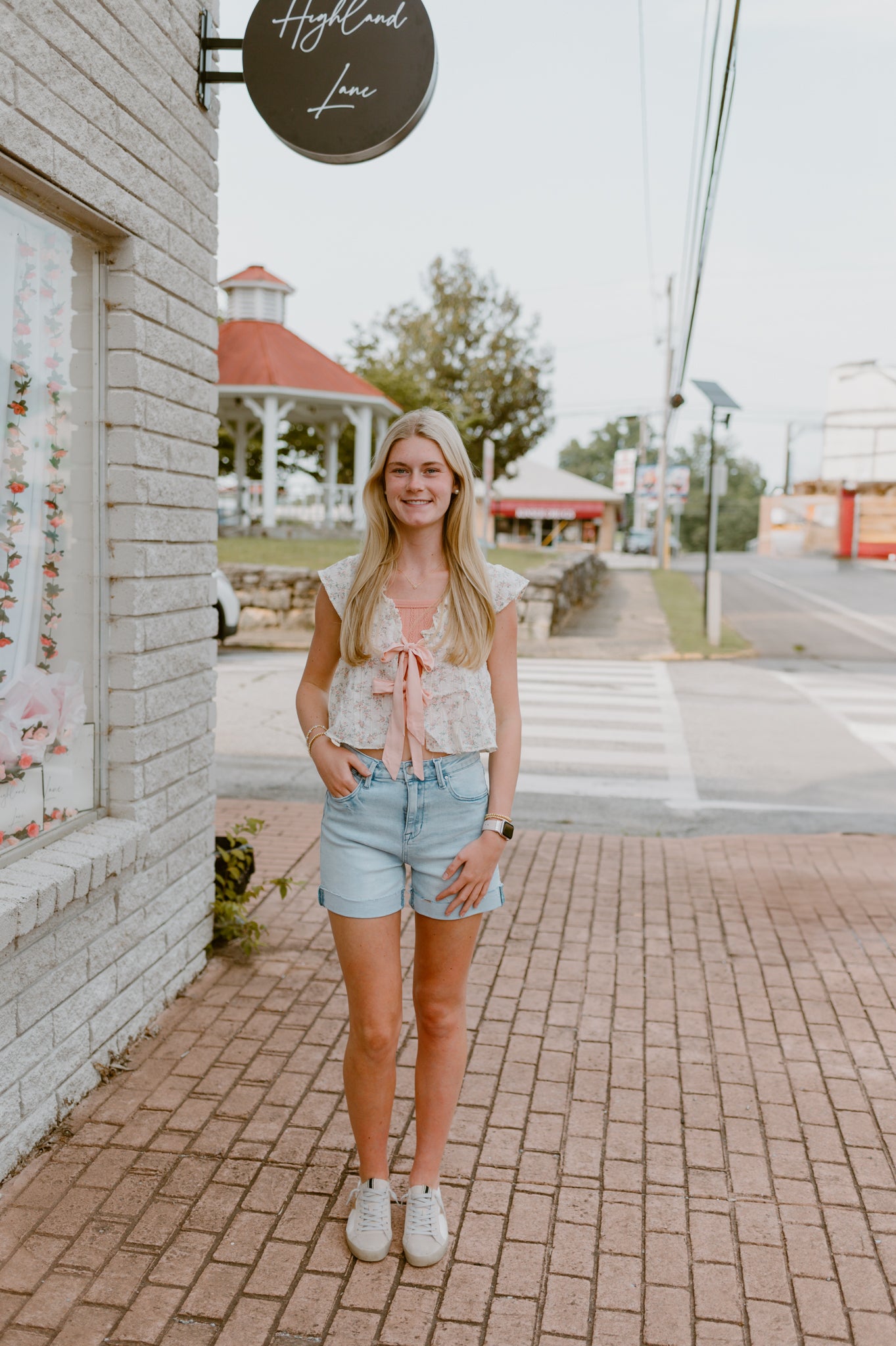 Floral Bow Blouse- Blush