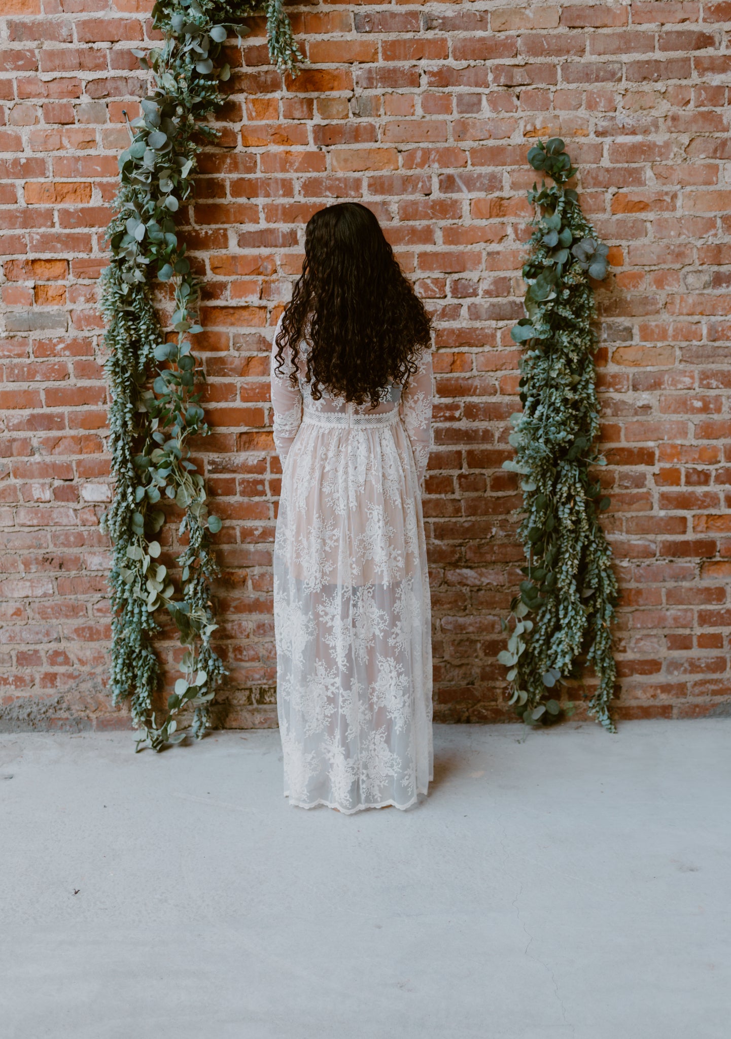 Boho Floral Lace V-Neck Maxi Dress | White