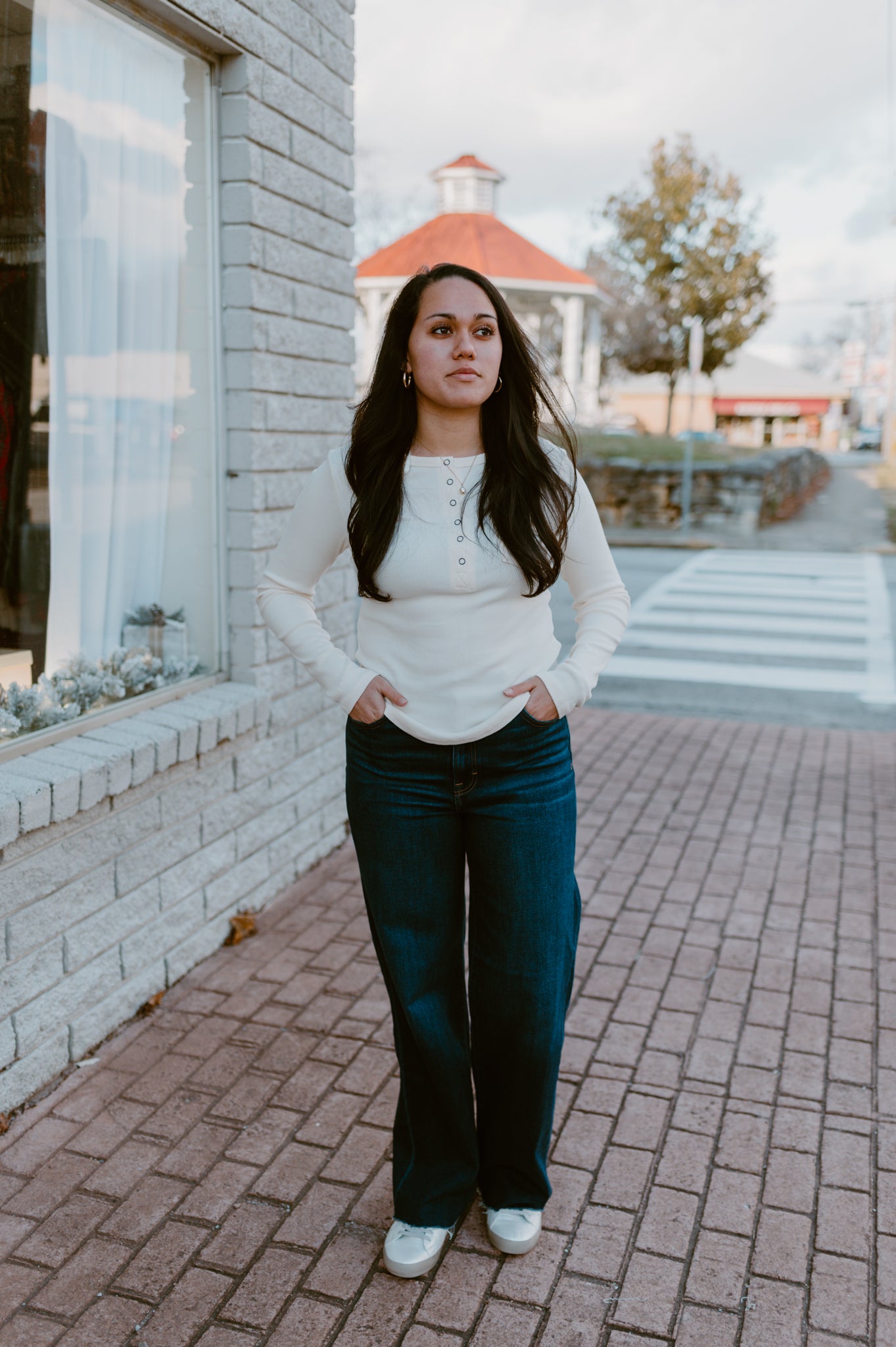 Soft Brushed Knit Casual Top | Cream