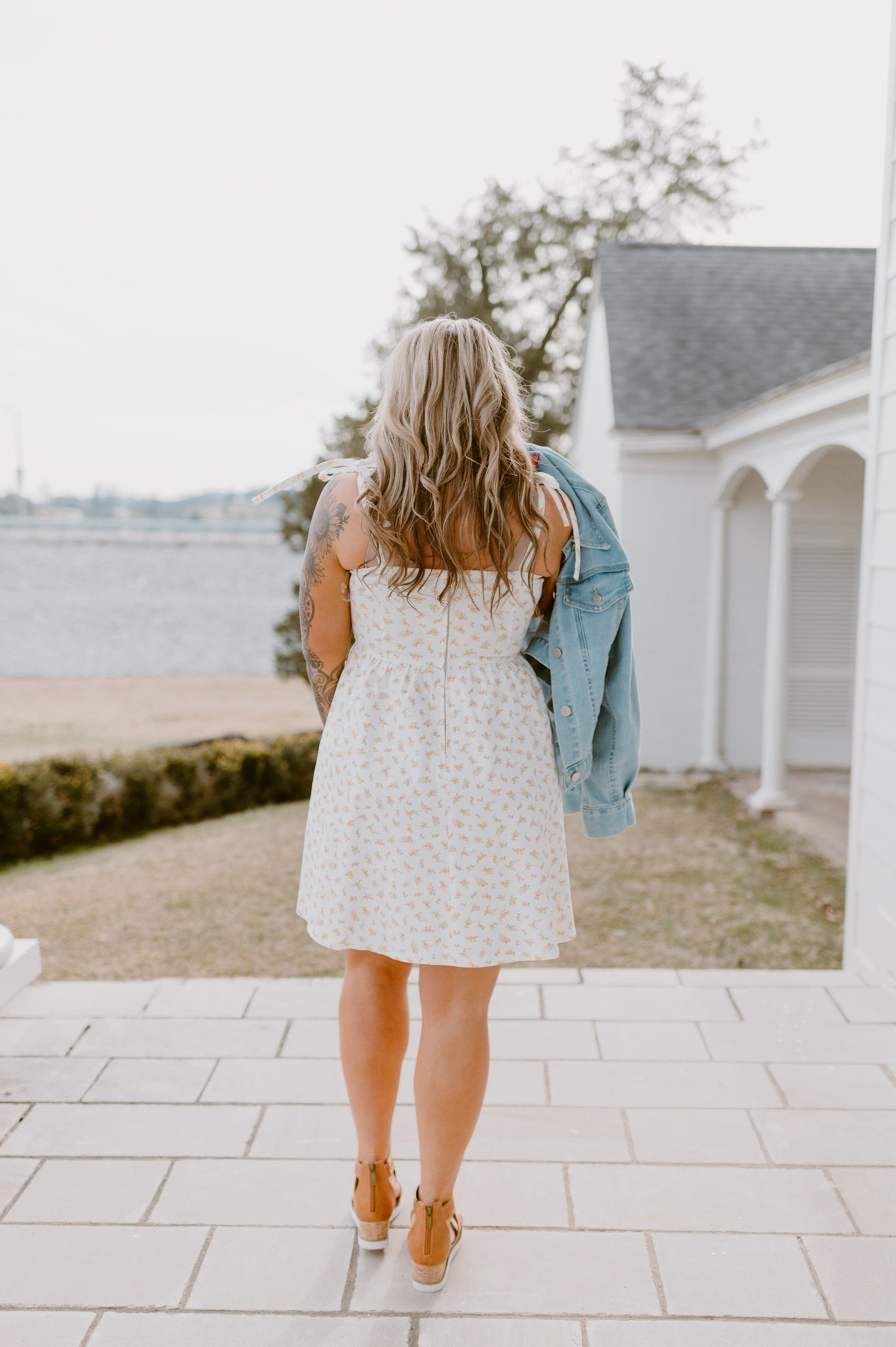 Ditsy Floral Printed Denim Dress