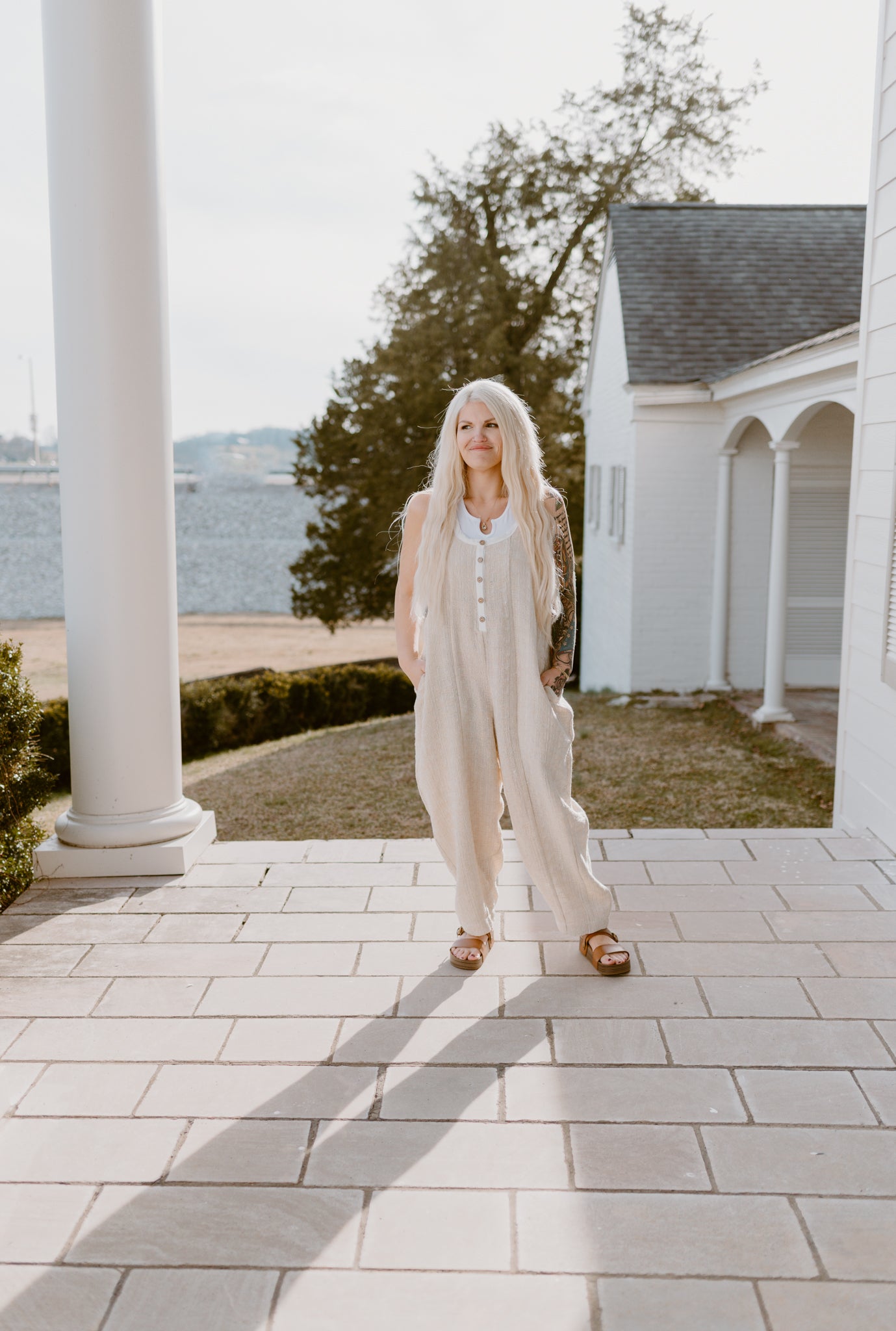 The Willow Linen Overalls| Oatmeal