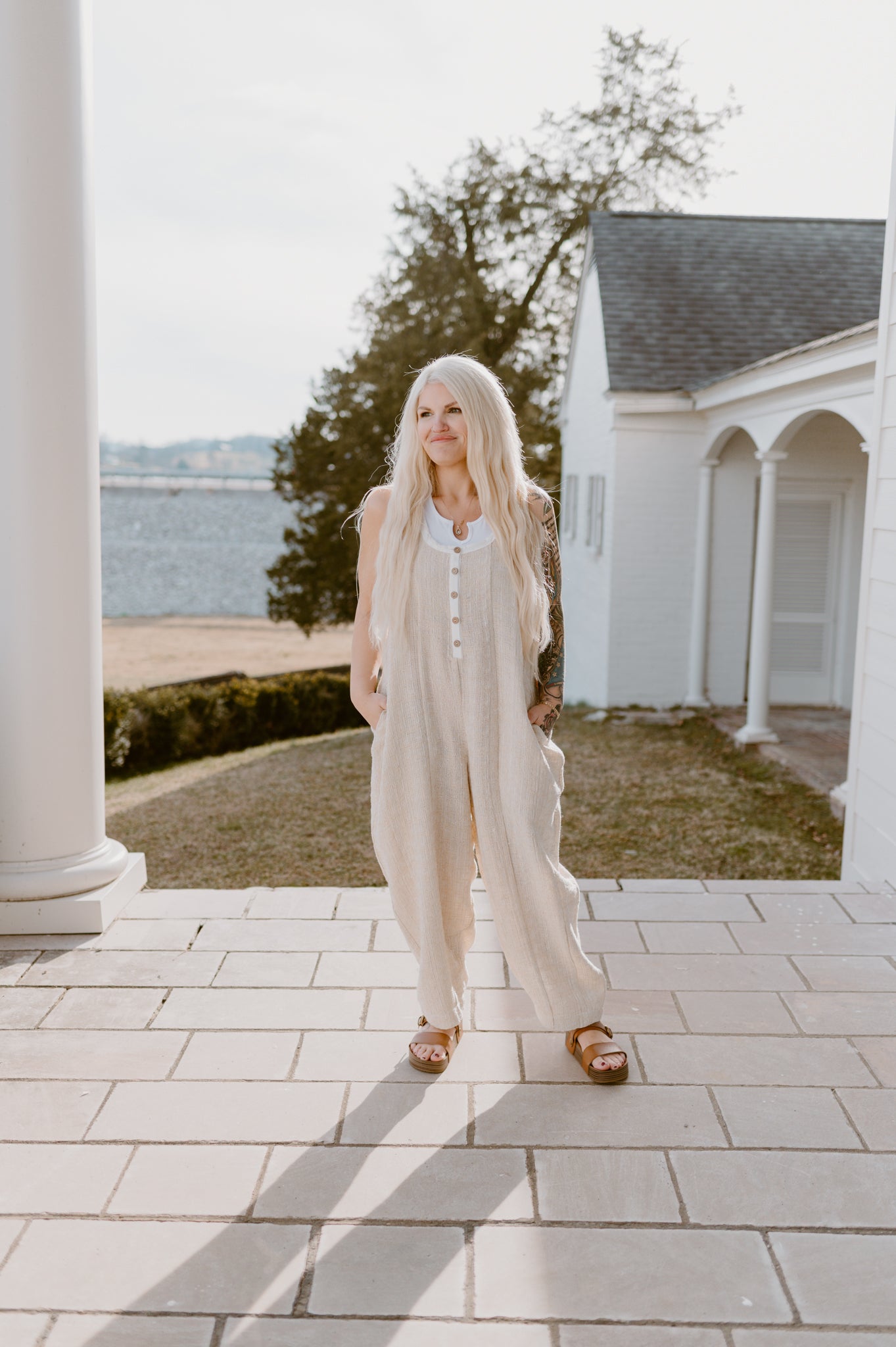 The Willow Linen Overalls| Oatmeal