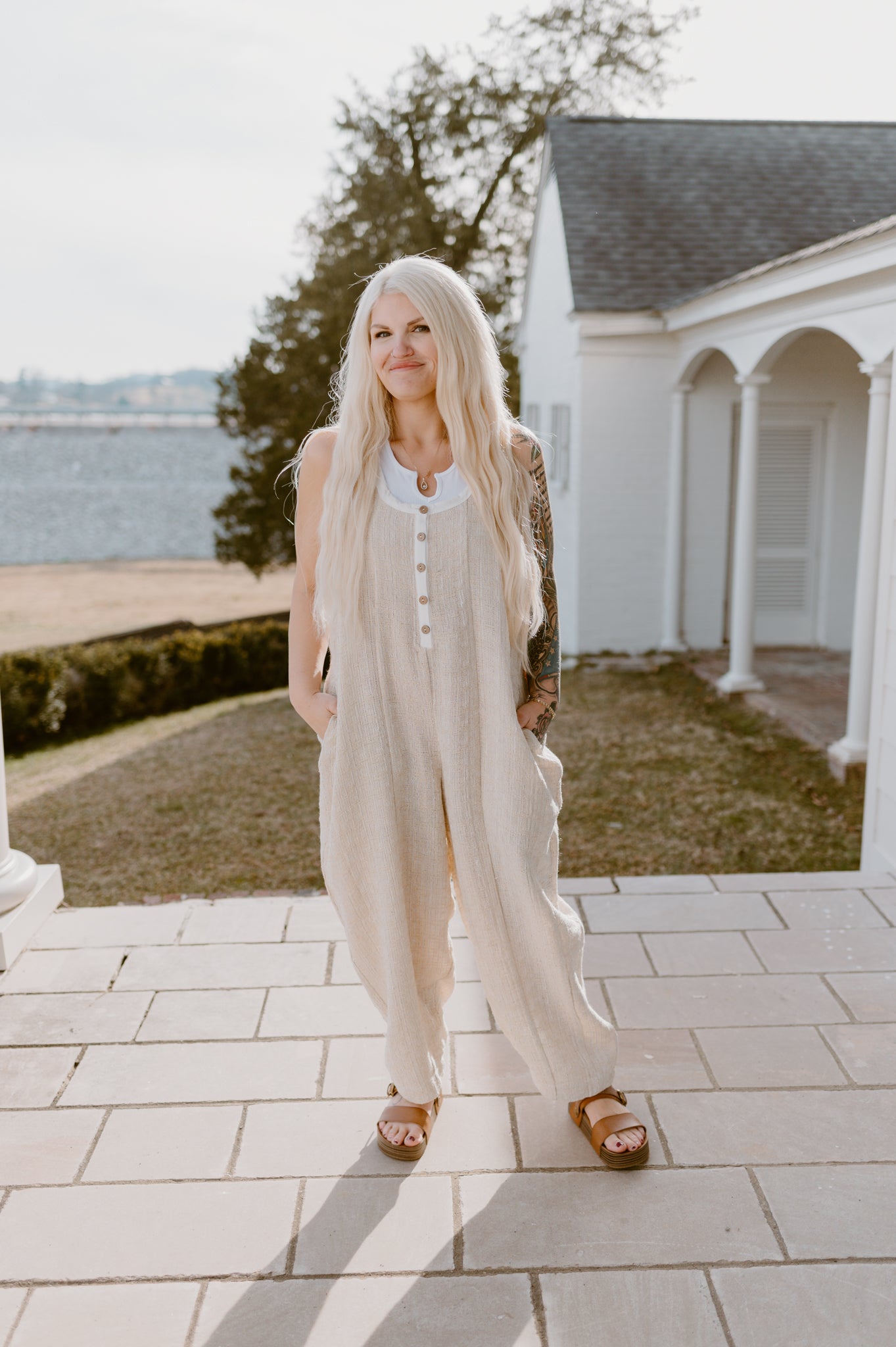 The Willow Linen Overalls| Oatmeal