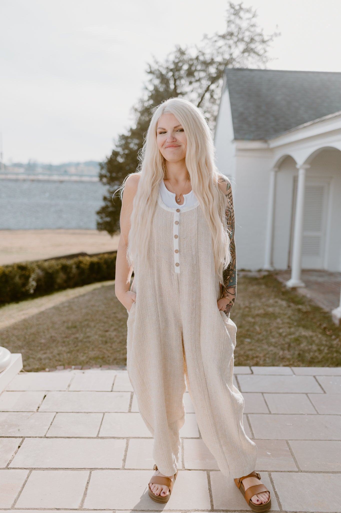 The Willow Linen Overalls| Oatmeal