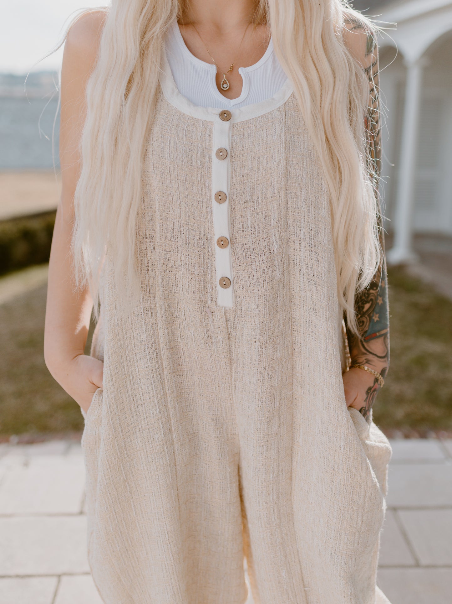 The Willow Linen Overalls| Oatmeal