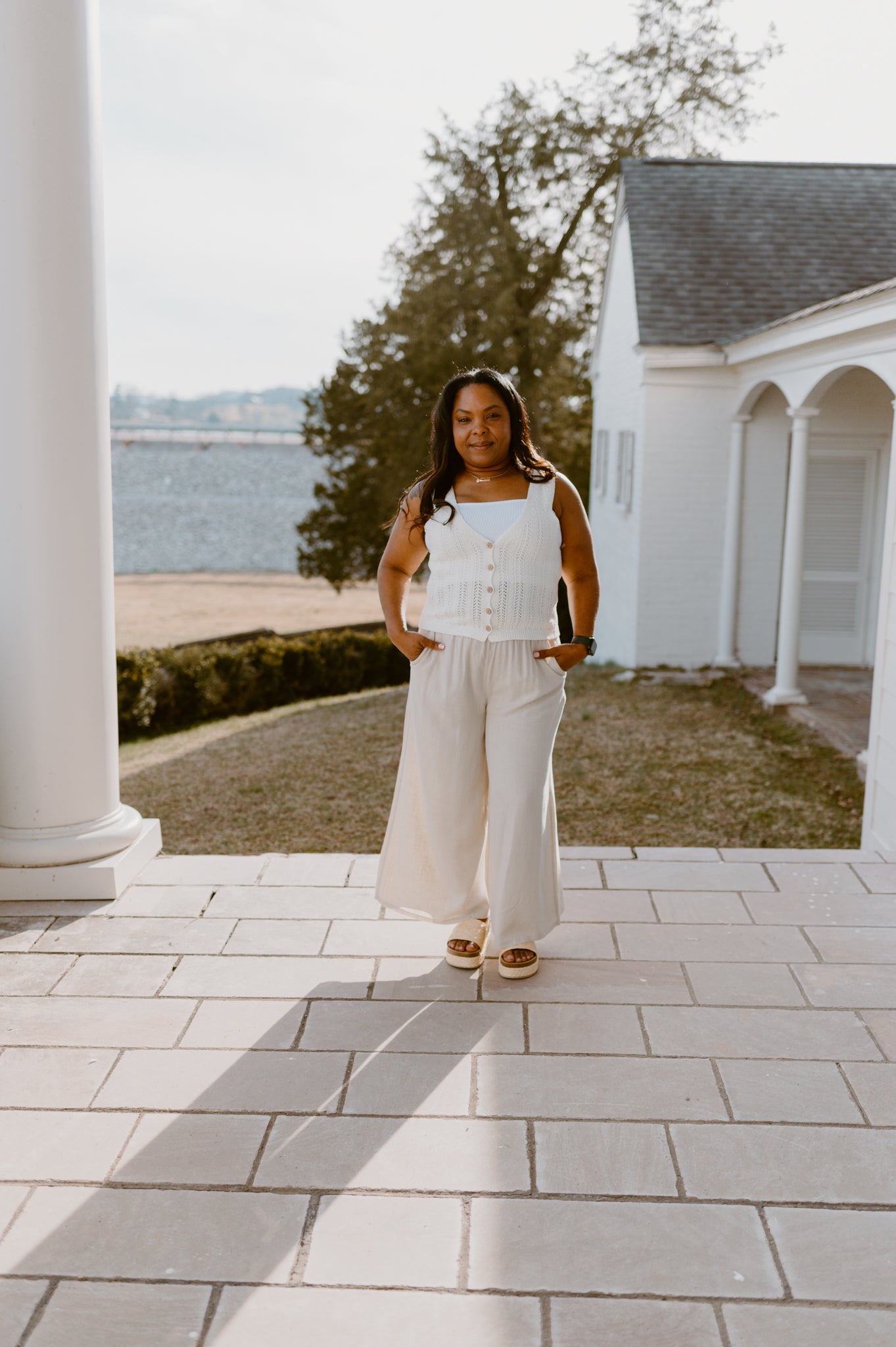 Bella Ribbed Button-Up Sweater Vest | Ivory
