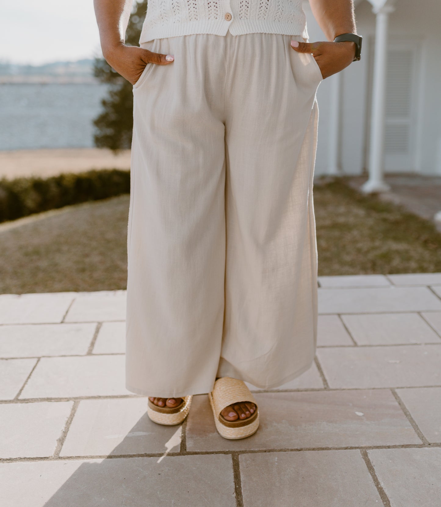 Coastal Breeze Linen Pants - Sand