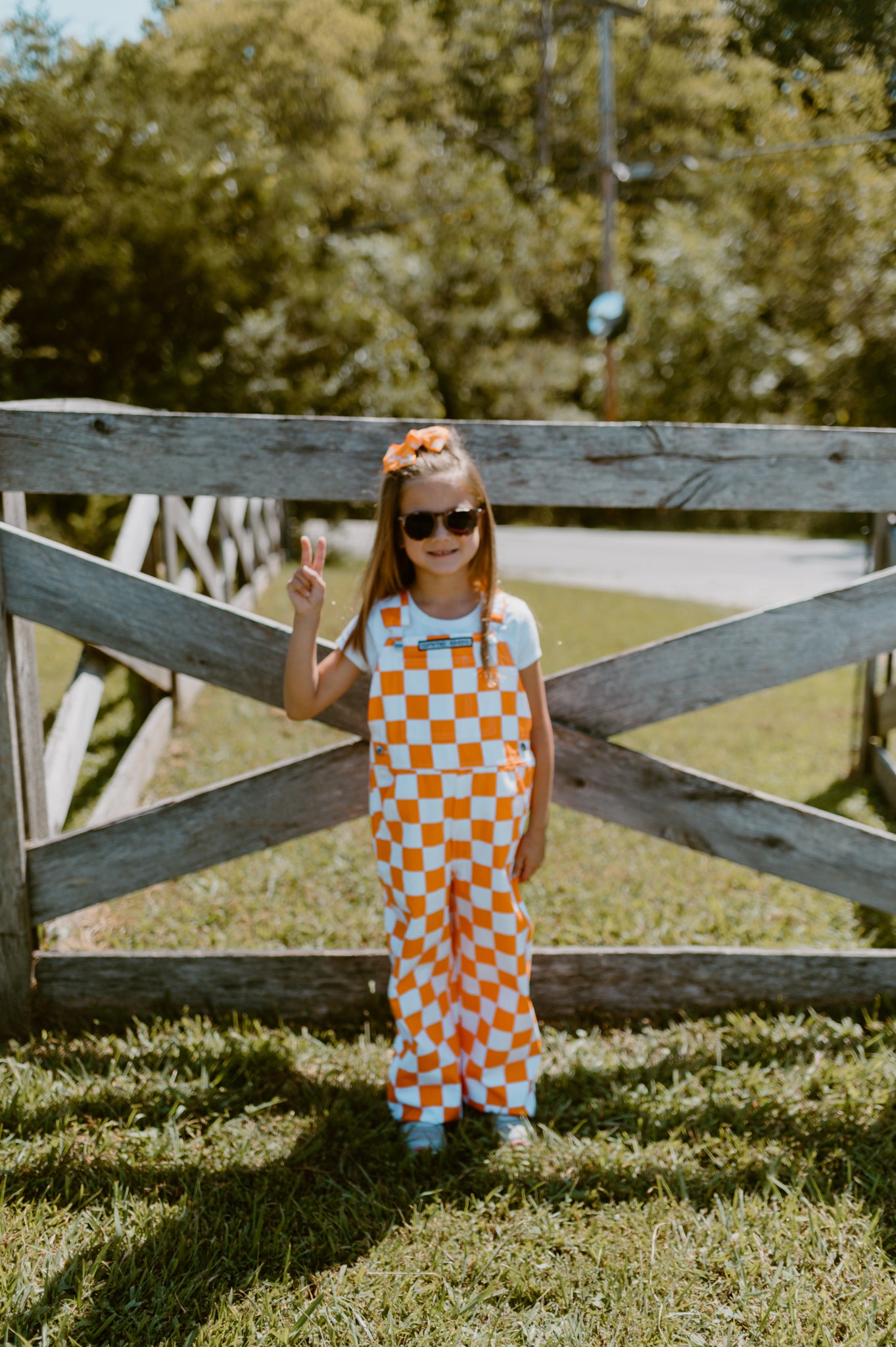 Orange & White Checkered Game Day Bibs- Infant & Toddler