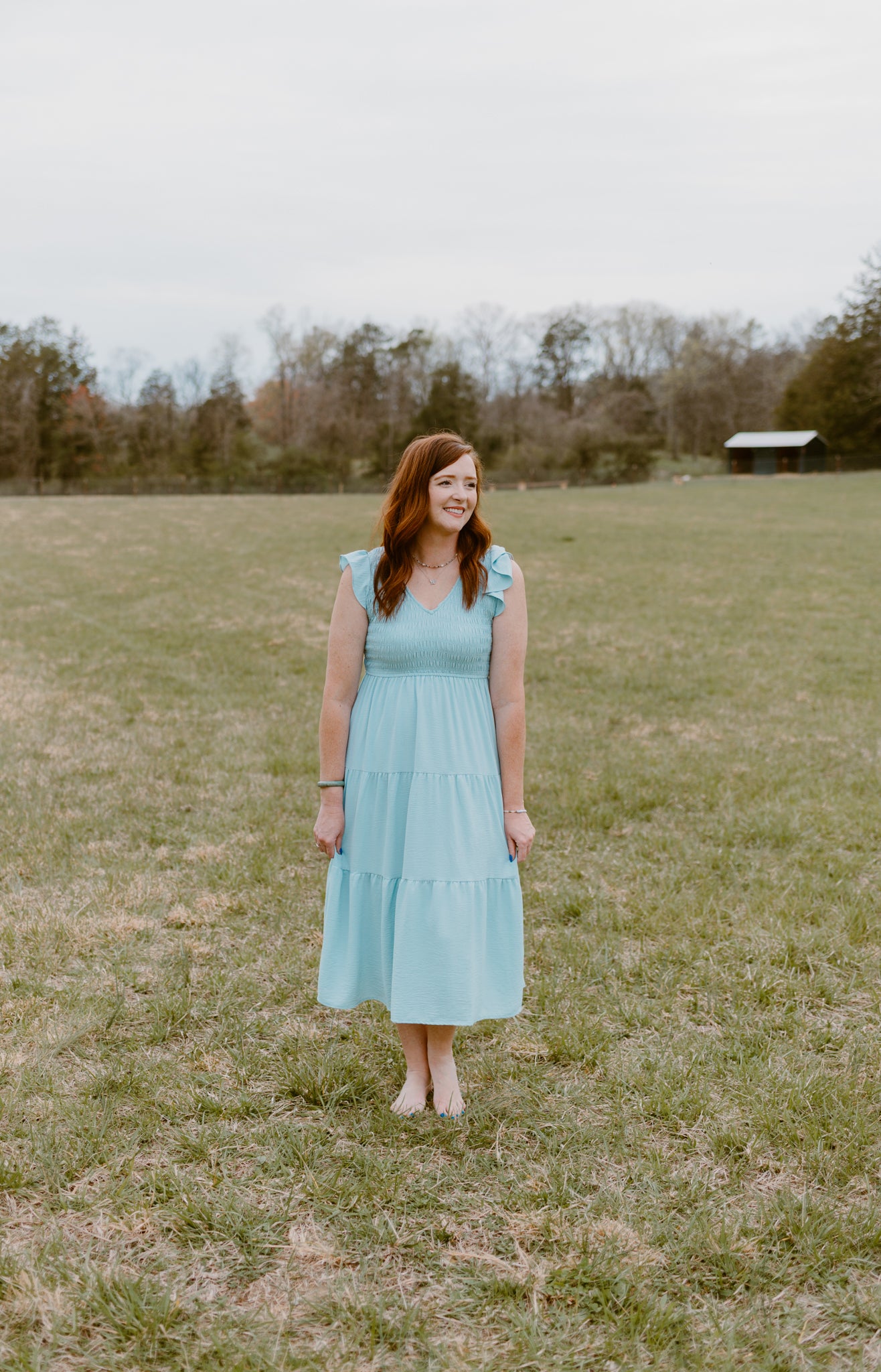 Azure Afternoon Midi Dress| Sky Blue