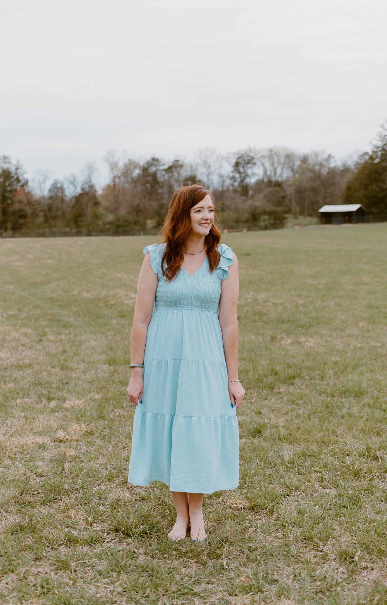 Azure Afternoon Midi Dress| Sky Blue