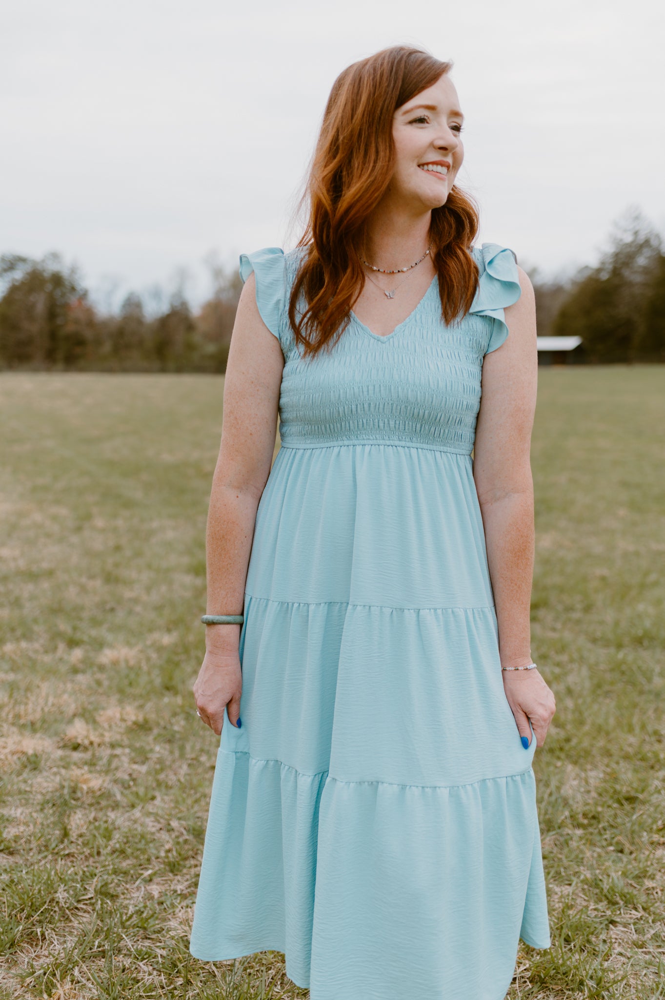Azure Afternoon Midi Dress| Sky Blue
