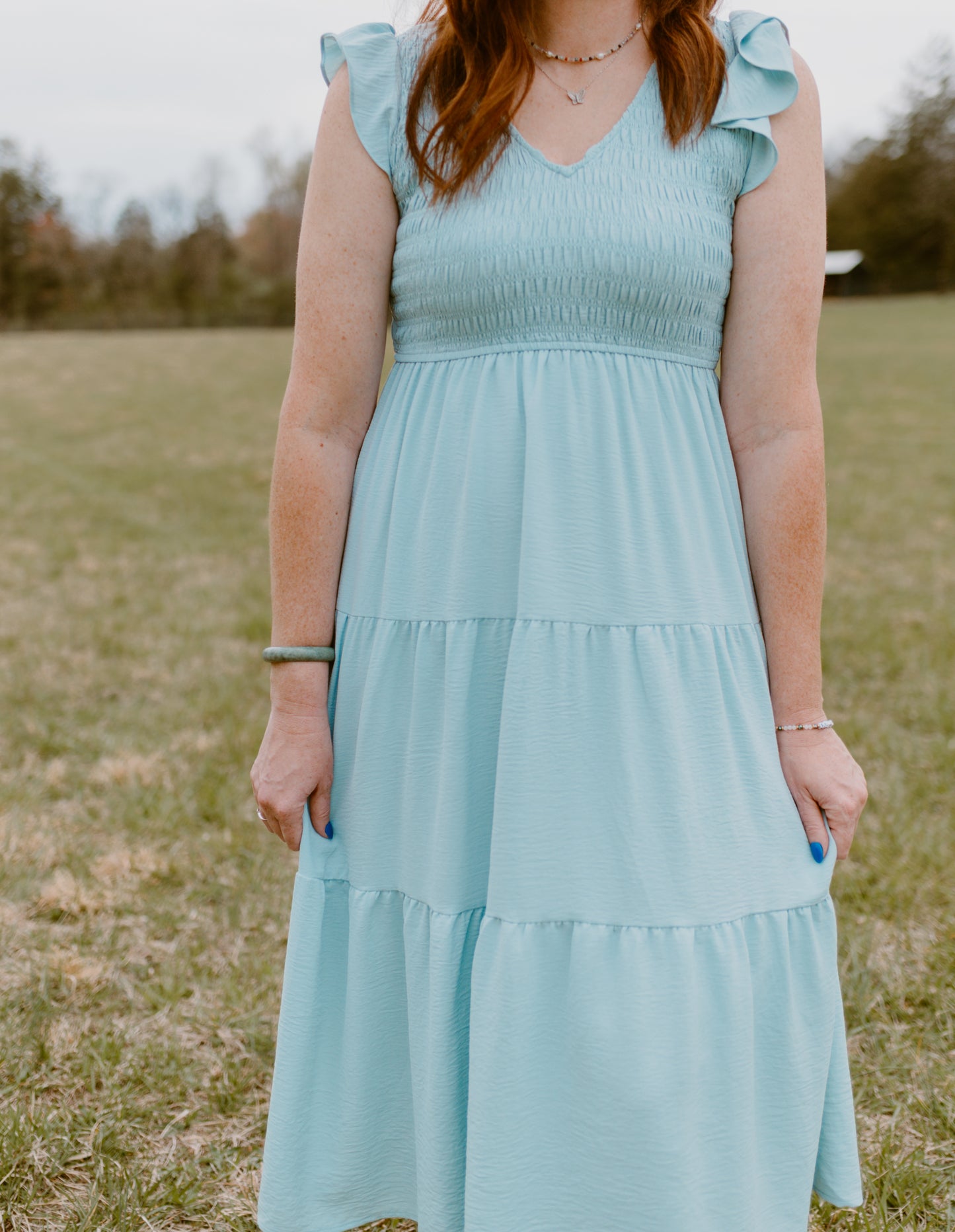 Azure Afternoon Midi Dress| Sky Blue