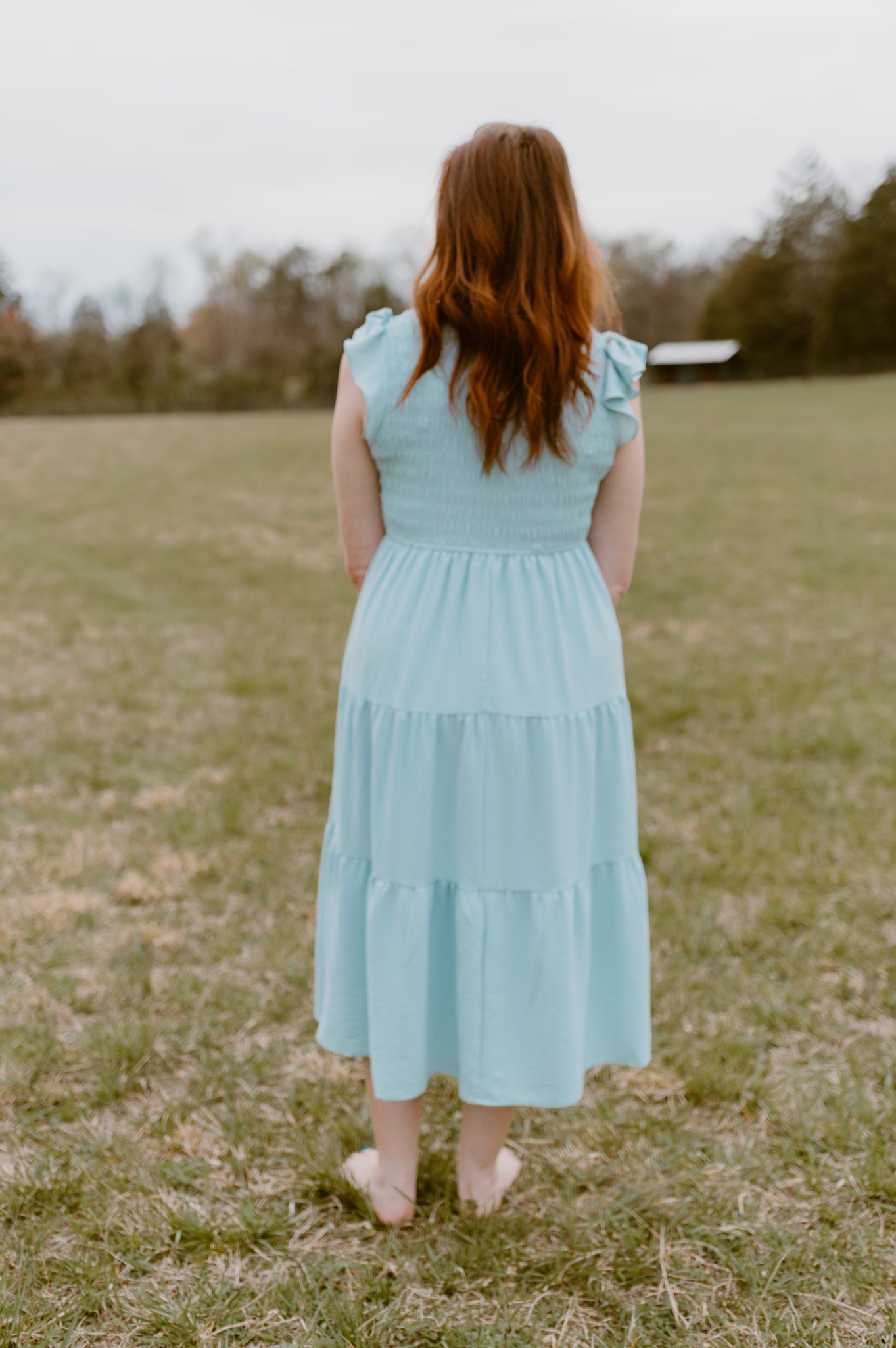Azure Afternoon Midi Dress| Sky Blue