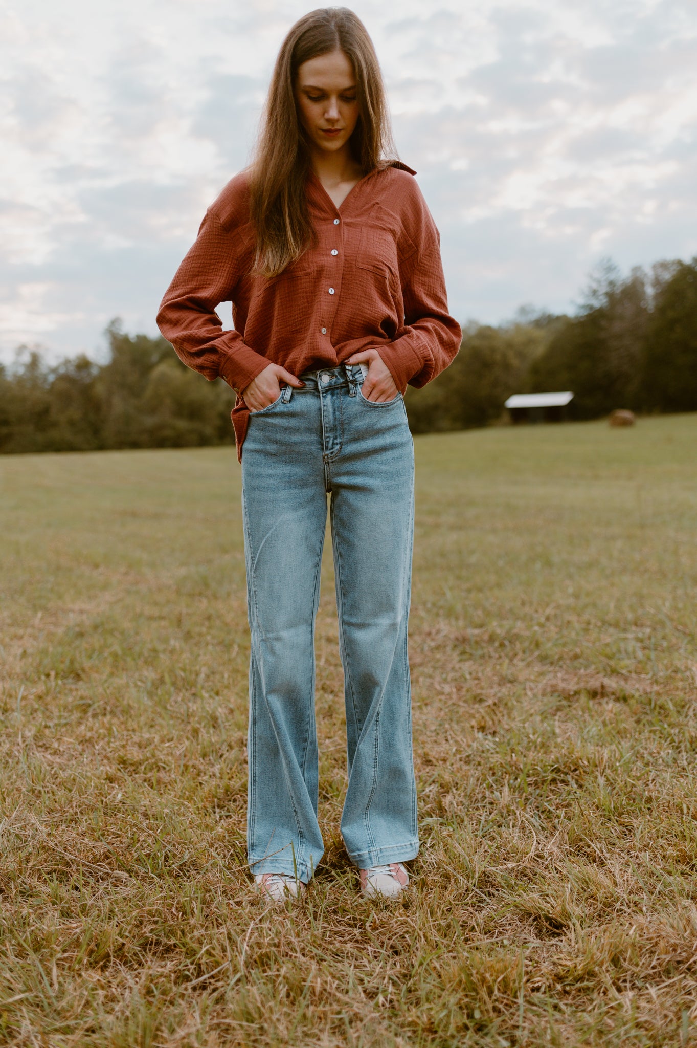 Judy Blue High Waisted Side Seam Detail Retro Wide Leg Jeans