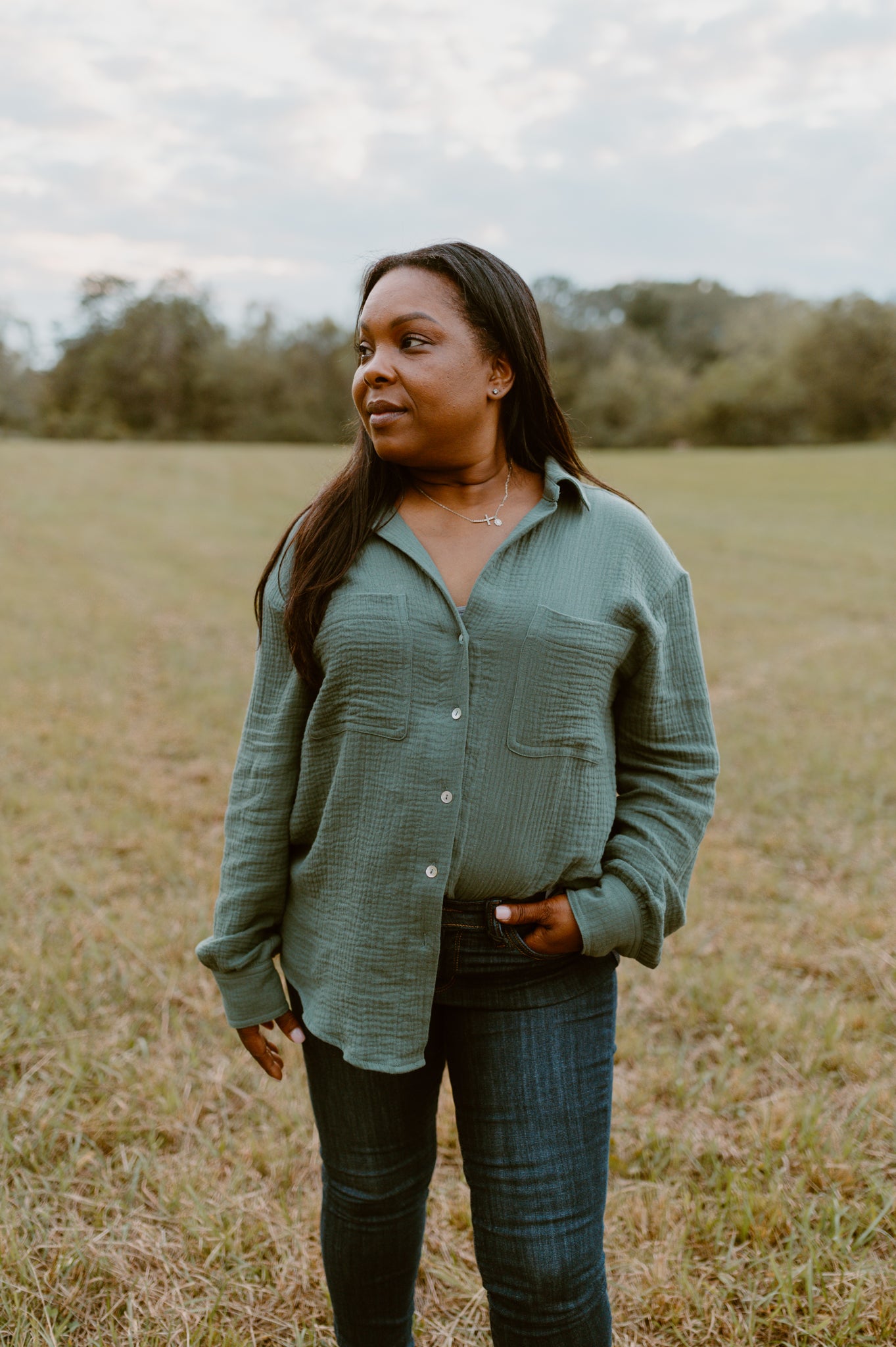 Dreaming of Fall Blouse-Olive Green