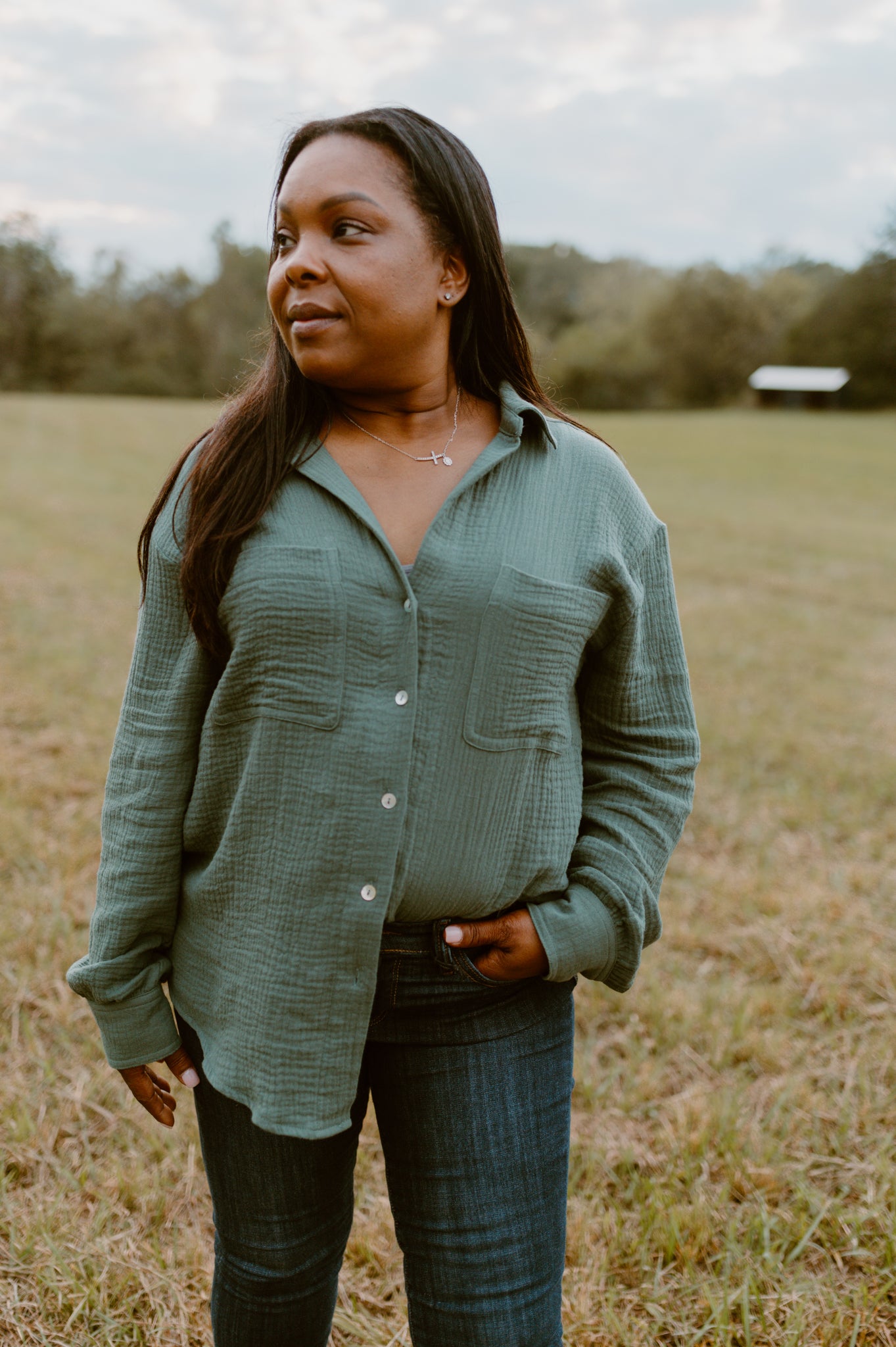 Dreaming of Fall Blouse-Olive Green