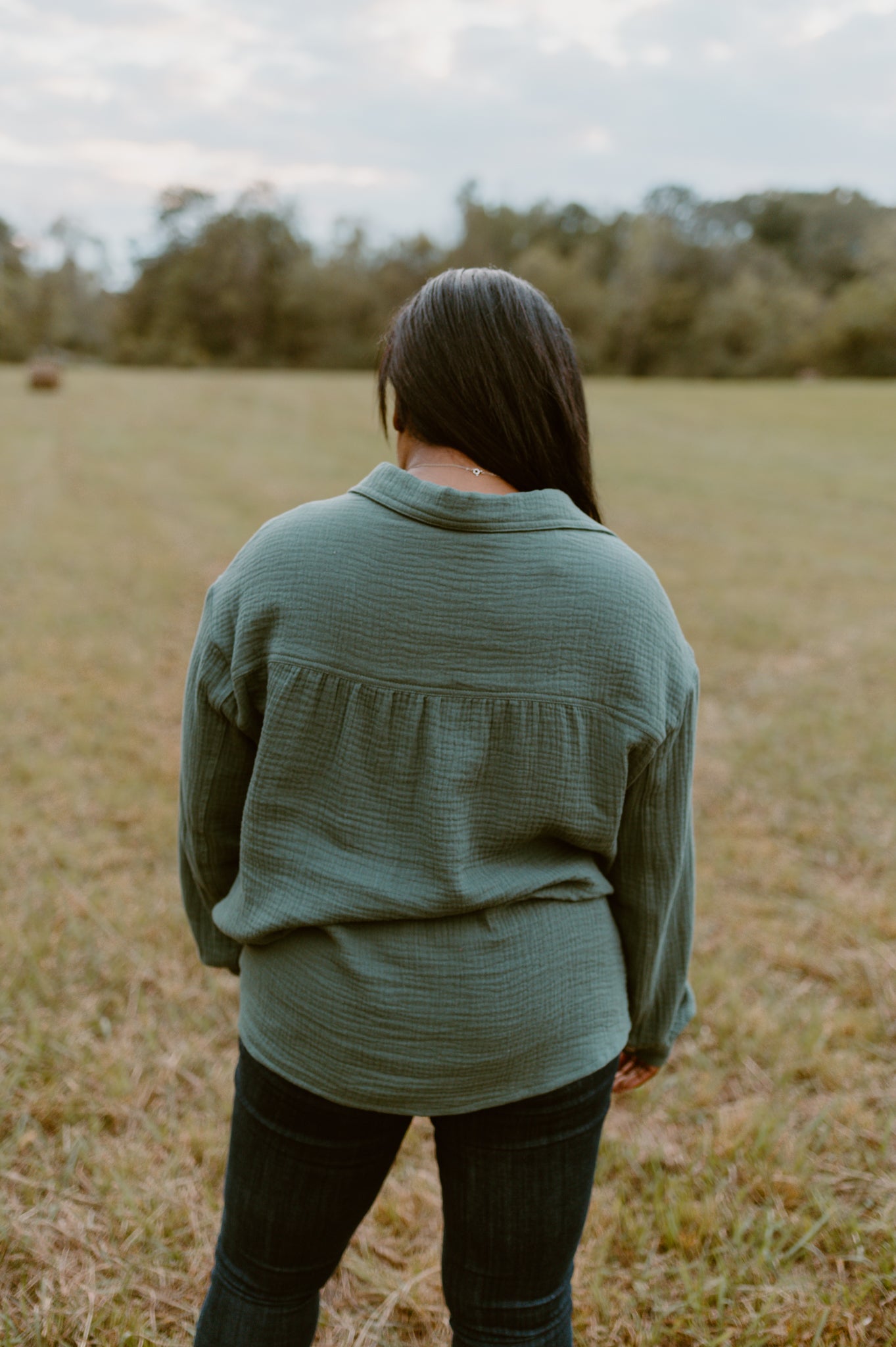 Dreaming of Fall Blouse-Olive Green