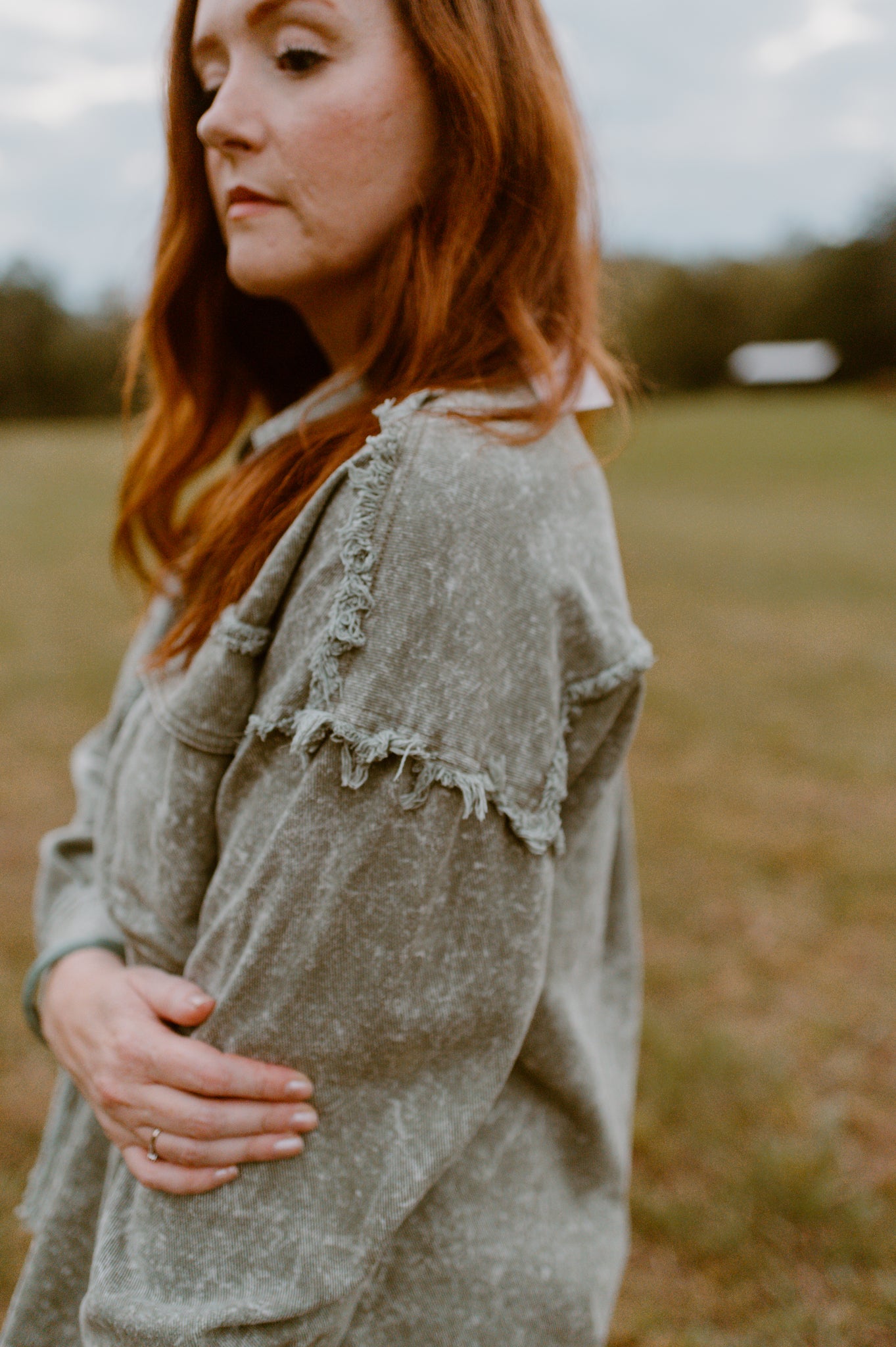 All the Things Oversized Denim Shacket | Olive