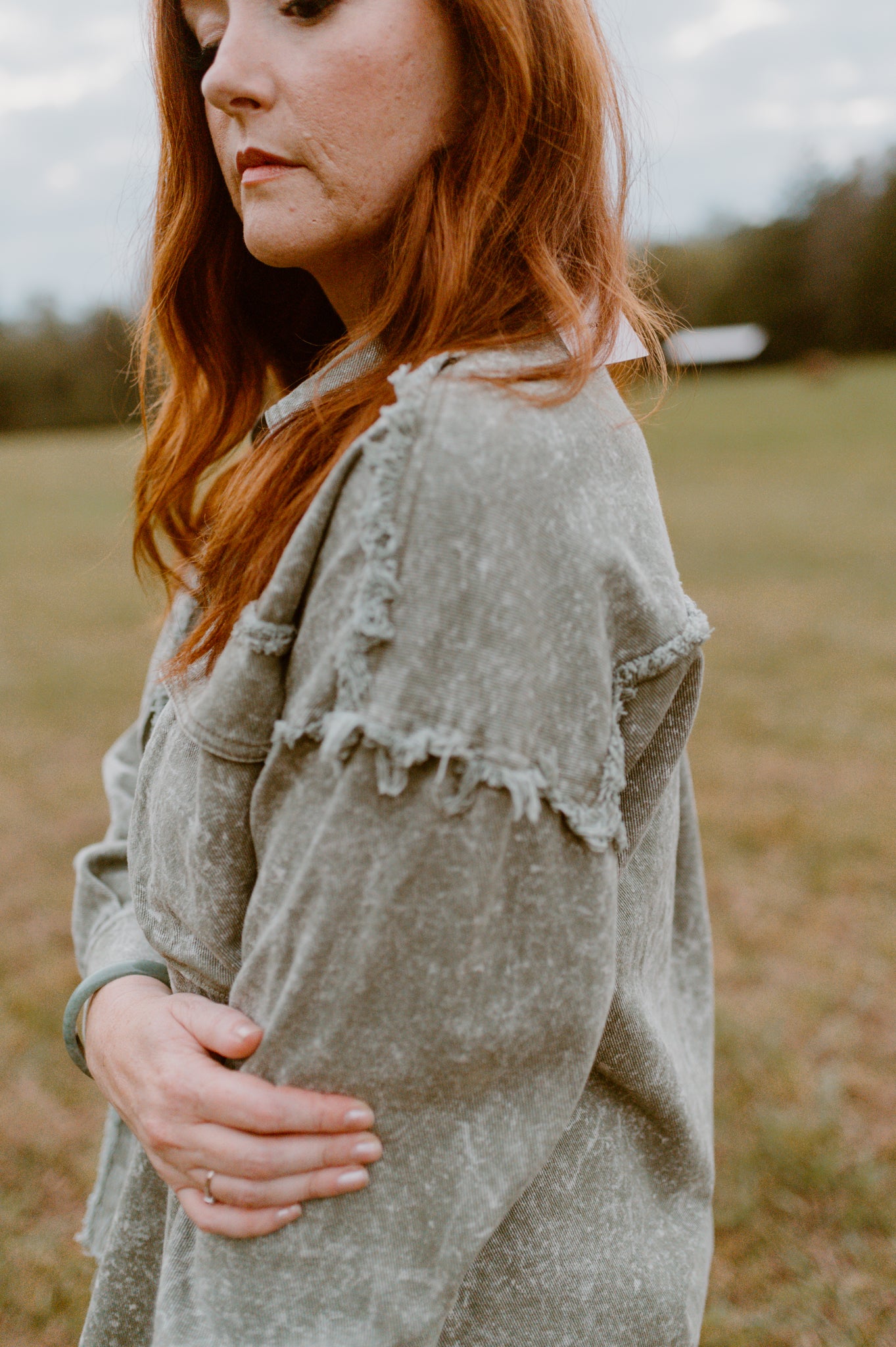 All the Things Oversized Denim Shacket | Olive