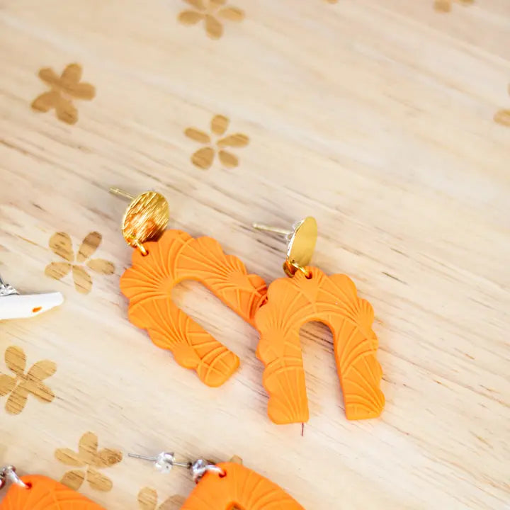 Orange Deco Earrings