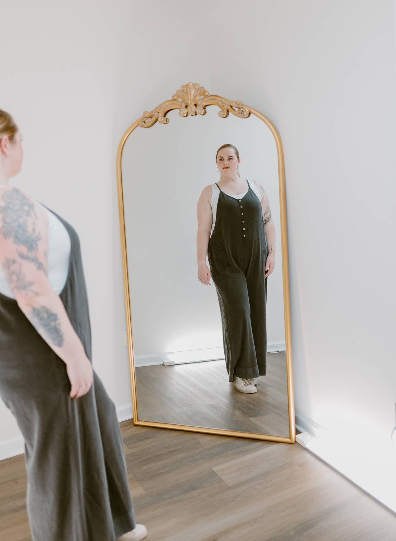 The Easy Street Washed Thermal Wide Leg Jumpsuit | Washed Black