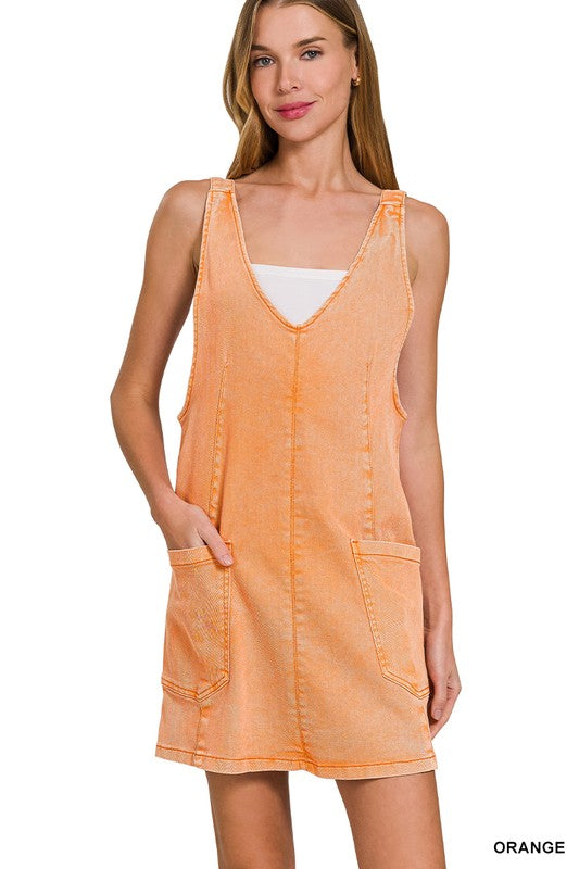 The Rocky Top Overall Dress | Orange