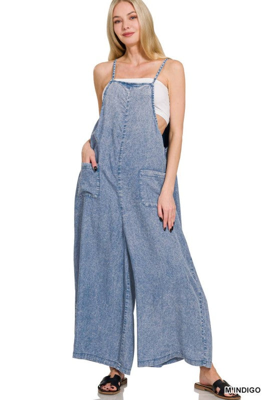 The Easy Daze Acid Wash Denim Jumper | Medium Indigo