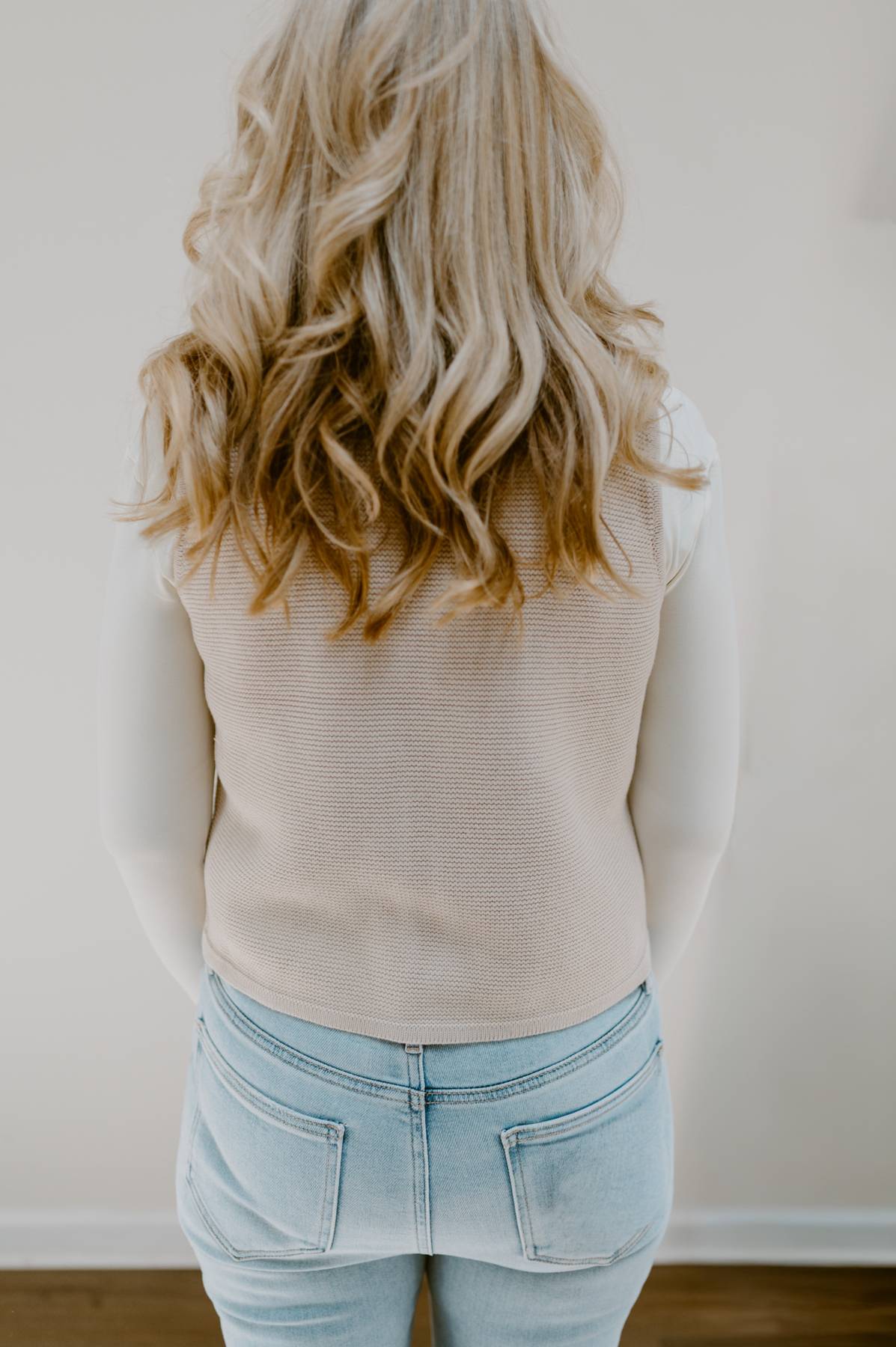 Timeless Tie-Front Knit Vest | Beige