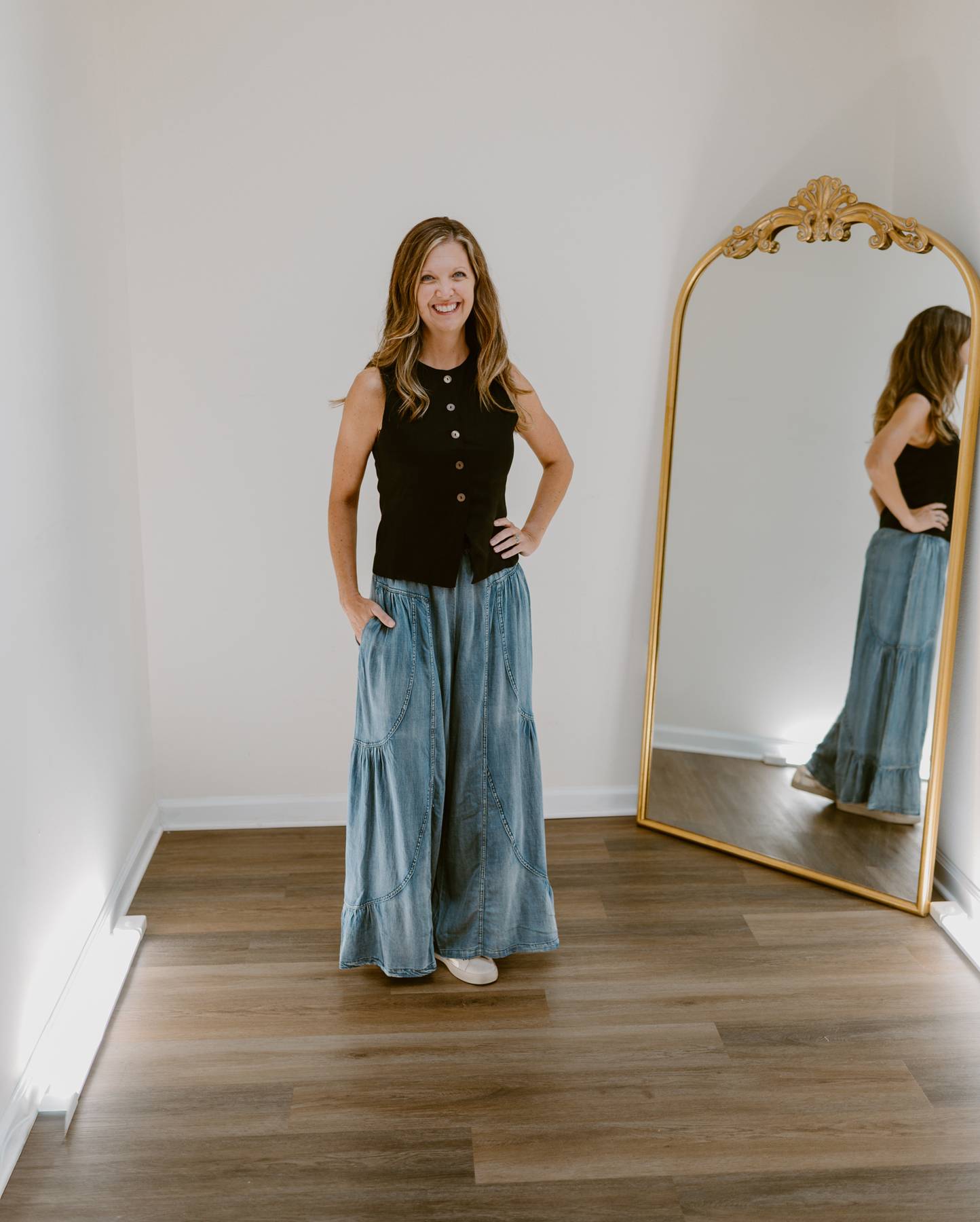 Wanderwell Chambray Wide Leg Pants