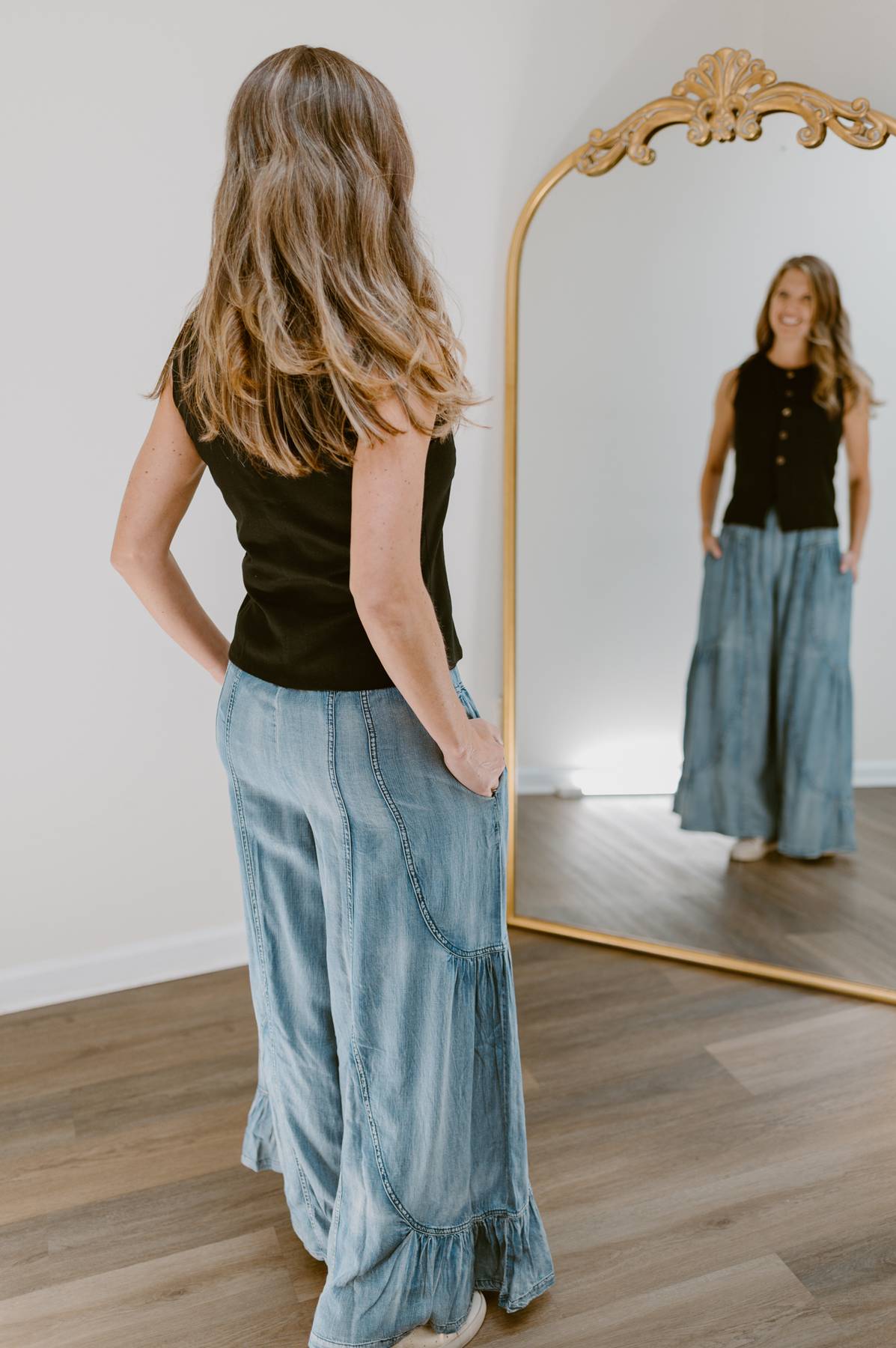 Wanderwell Chambray Wide Leg Pants