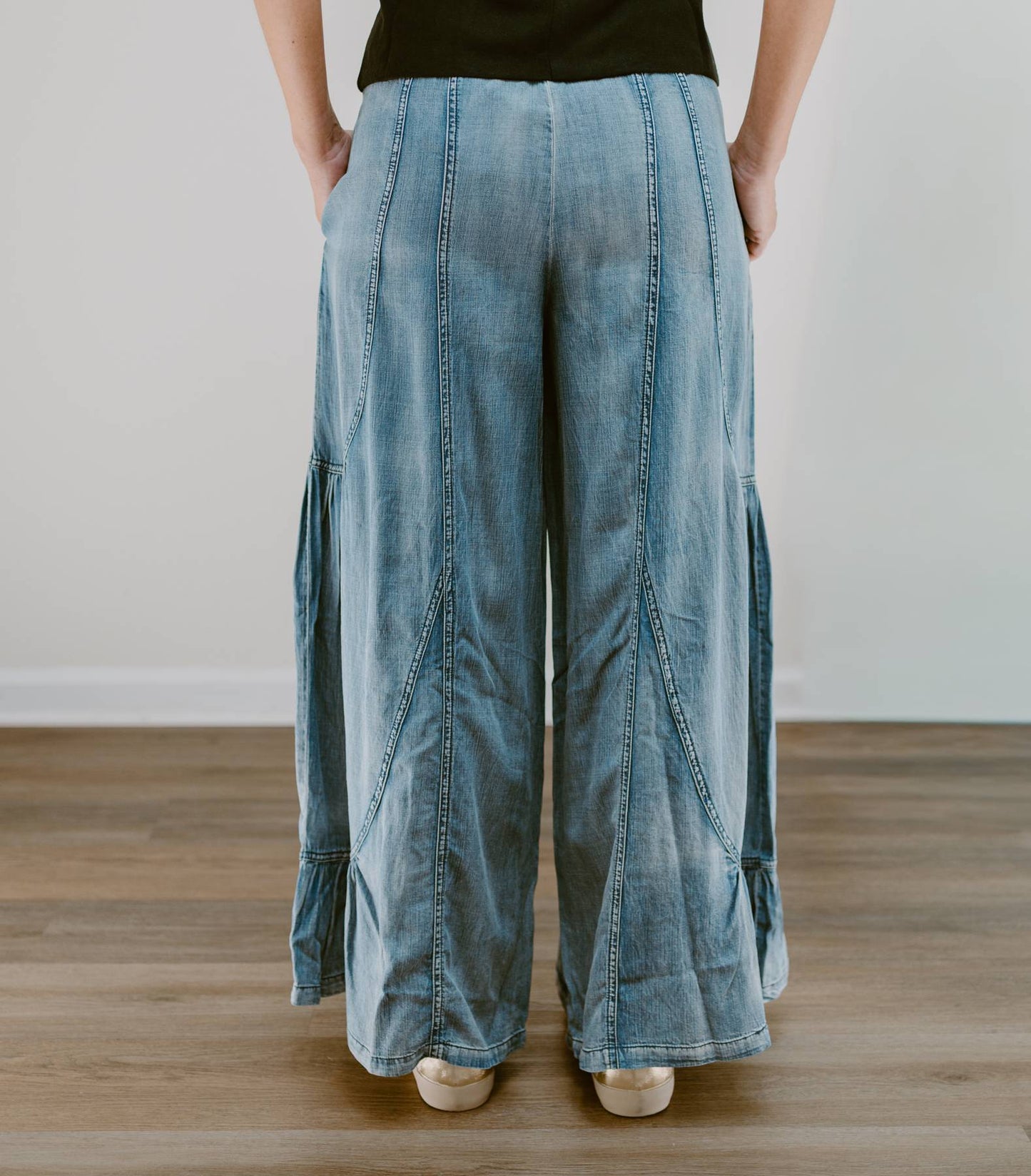 Wanderwell Chambray Wide Leg Pants