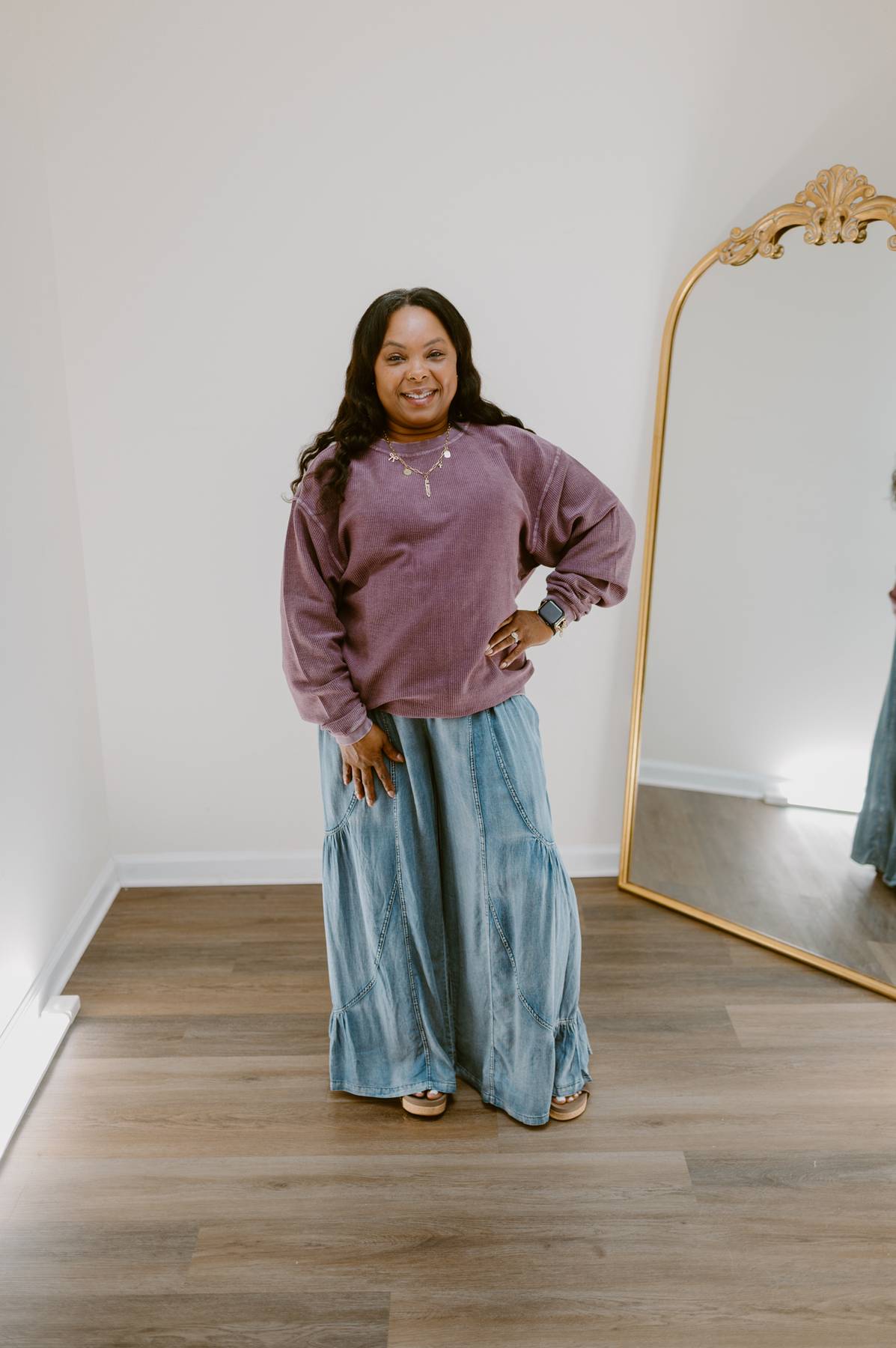 Wanderwell Chambray Wide Leg Pants