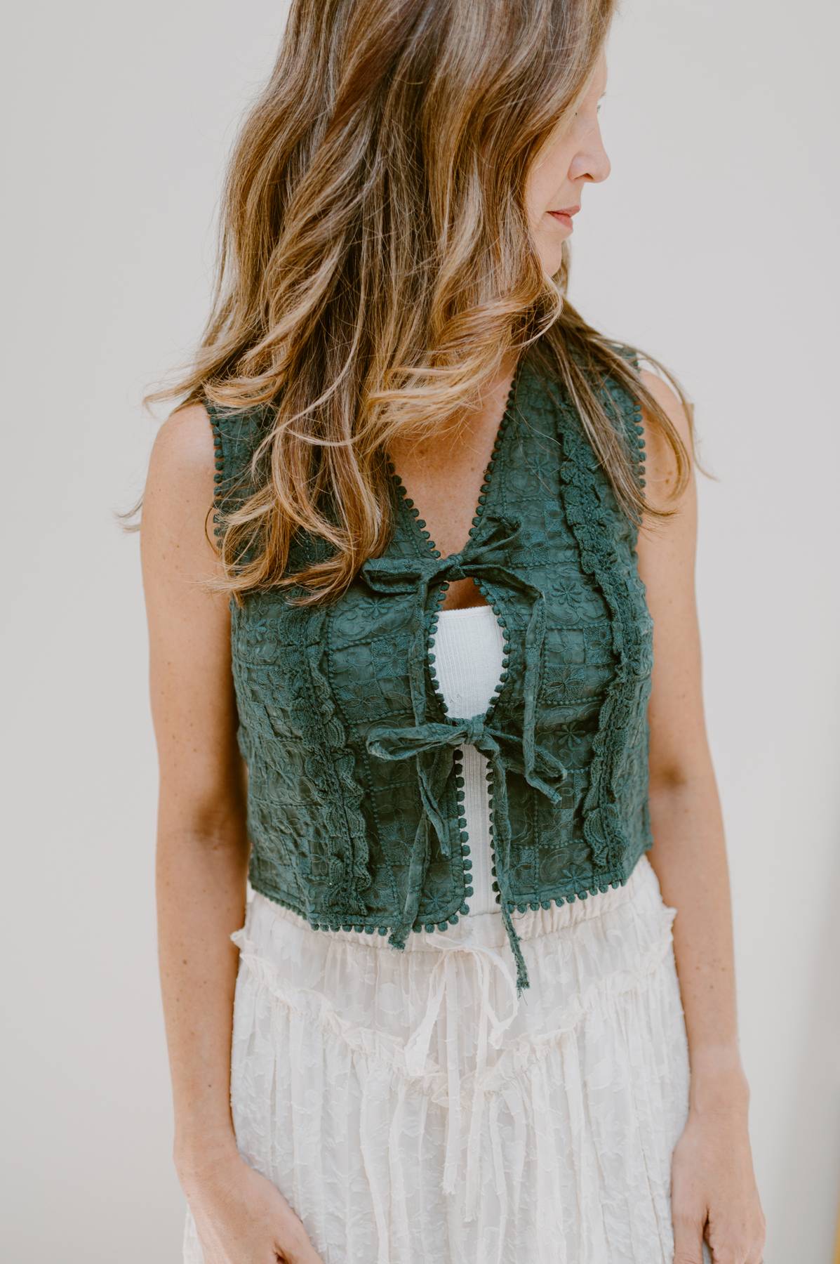 The Meadowlace Vest | Evergreen