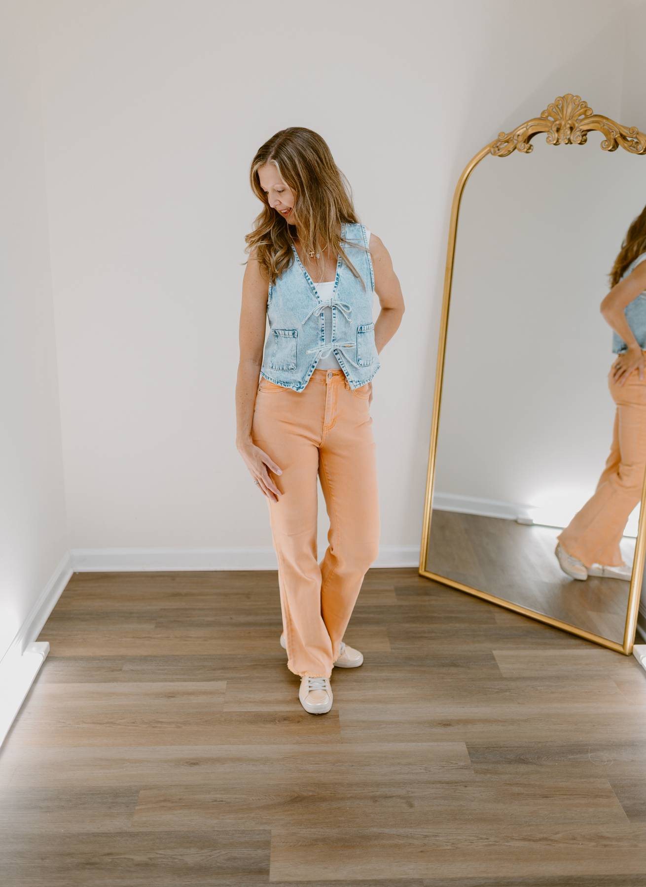 The Neyland Wide Leg Denim | Orange