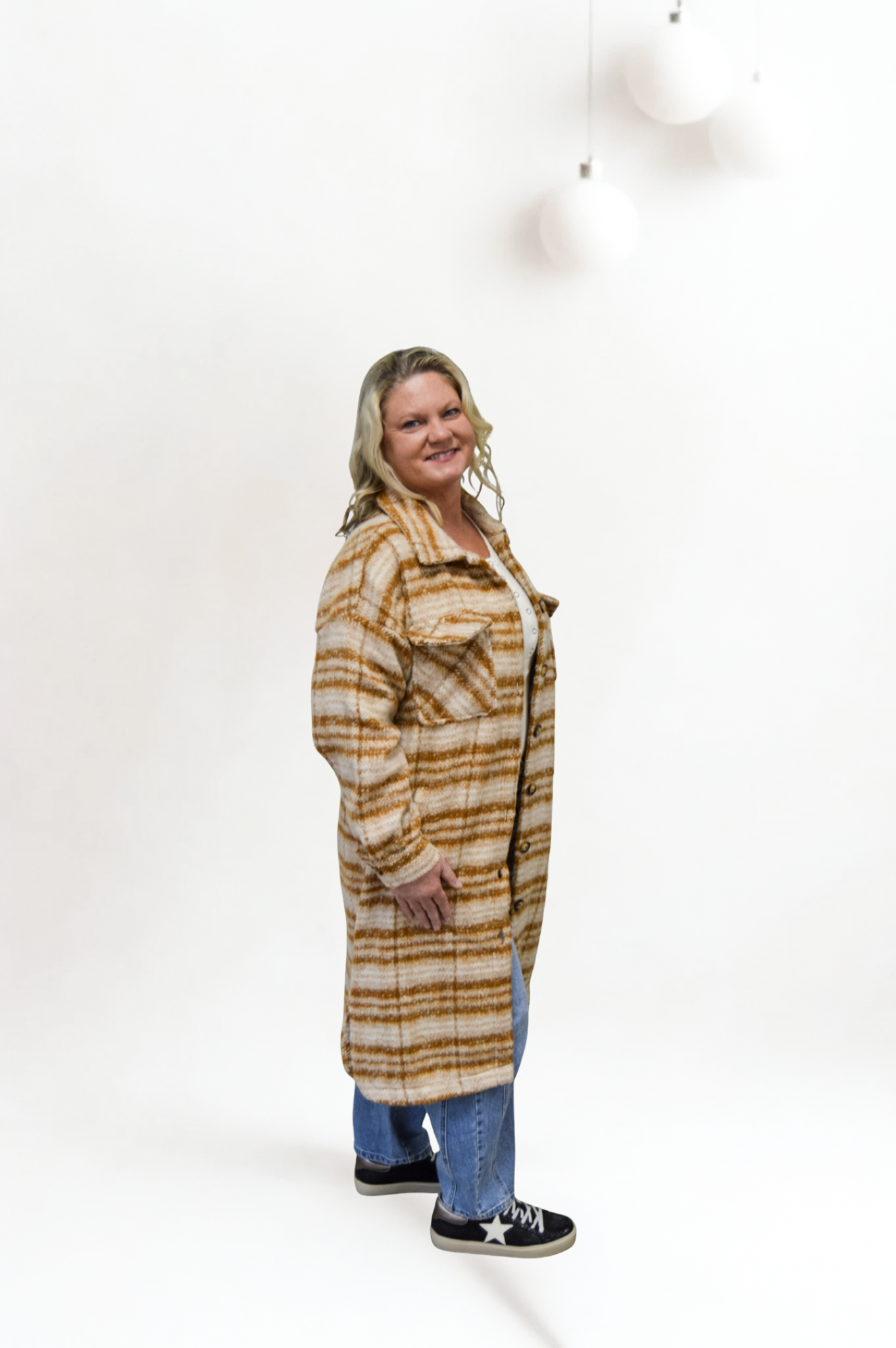 The Sierra Longline Plaid Shacket Coat