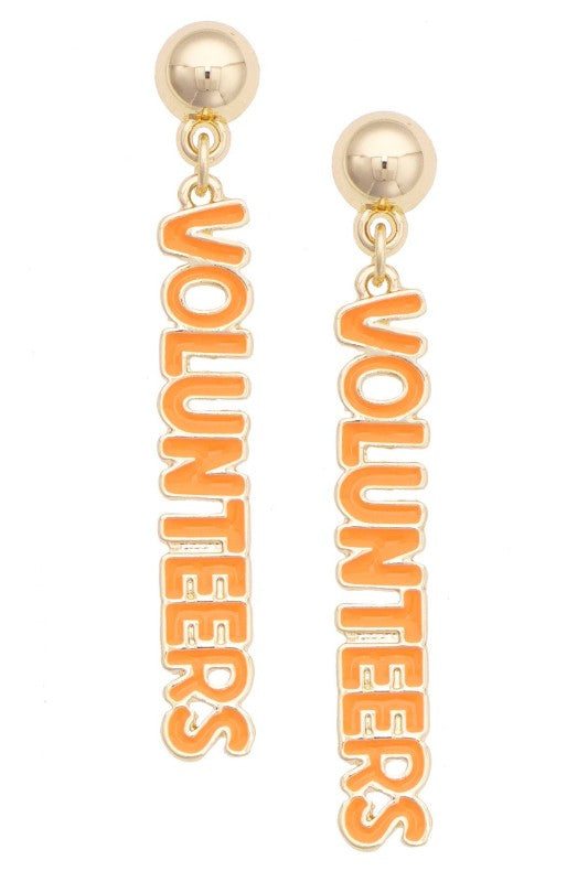 Volunteers Nameplate Drop Earrings