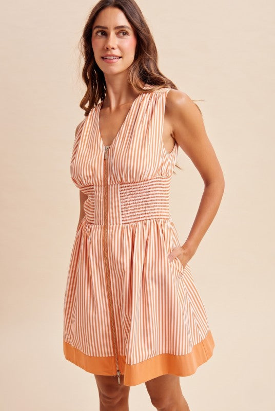 Saturday Stripe Zip Dress