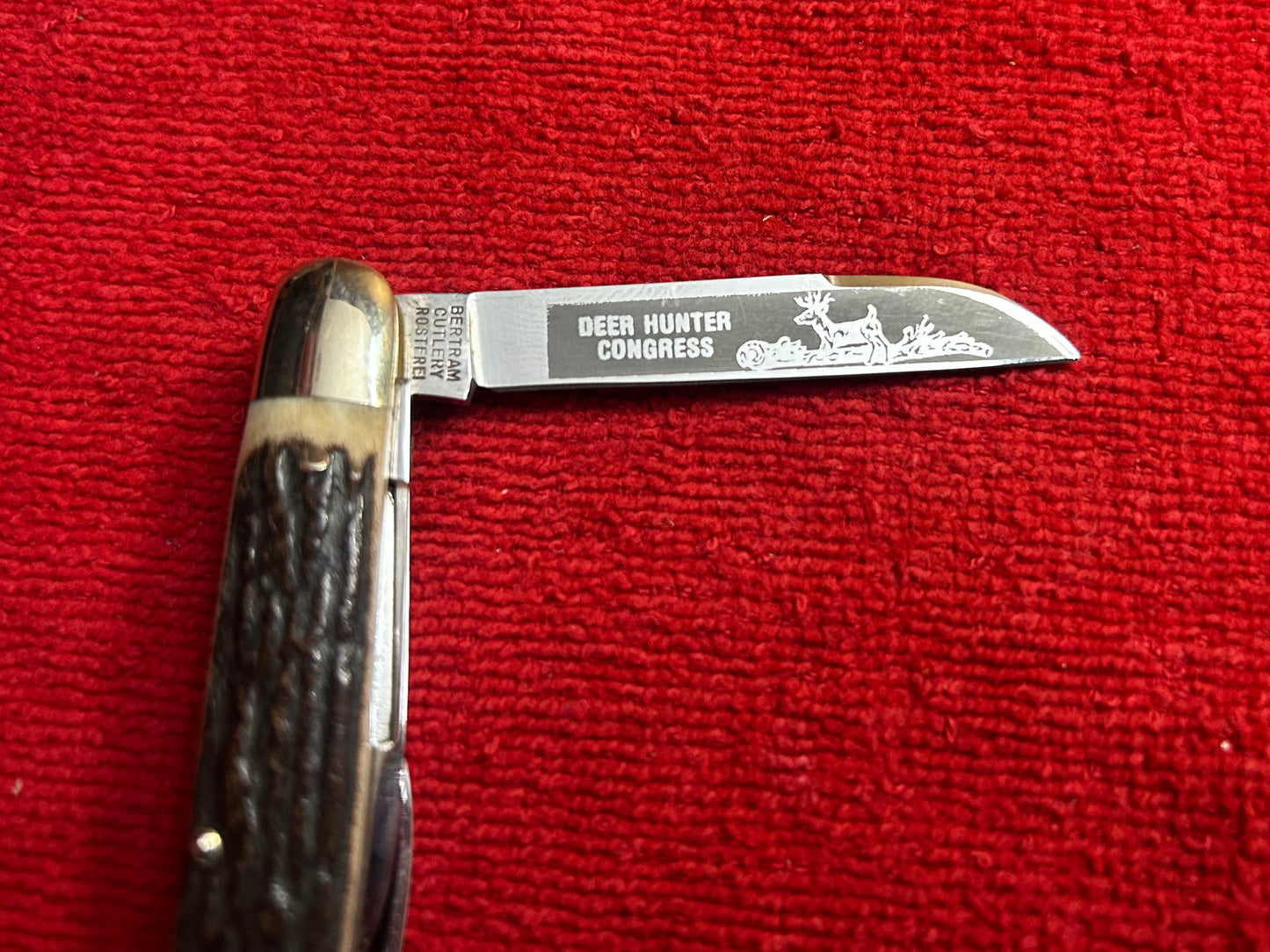 1994 Hen & Rooster Congress Knife - 4 Blade - Deer Hunter - Stag Handle - MINT