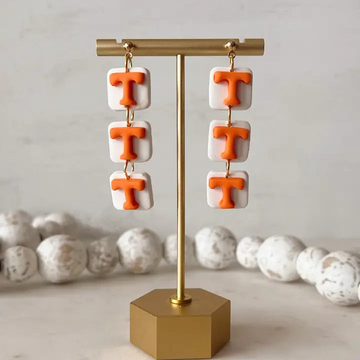 TN Vols Square Earrings