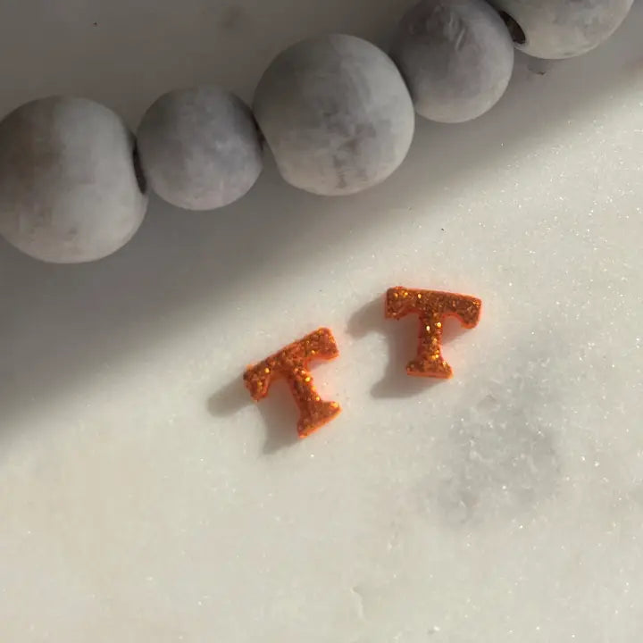 Power T Glitter Studs