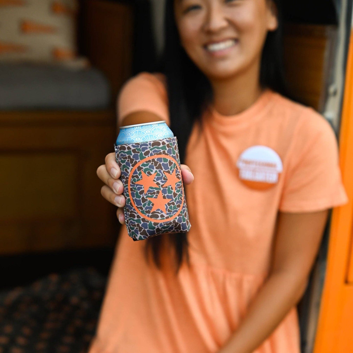 Camo Tri-Star Can Cooler