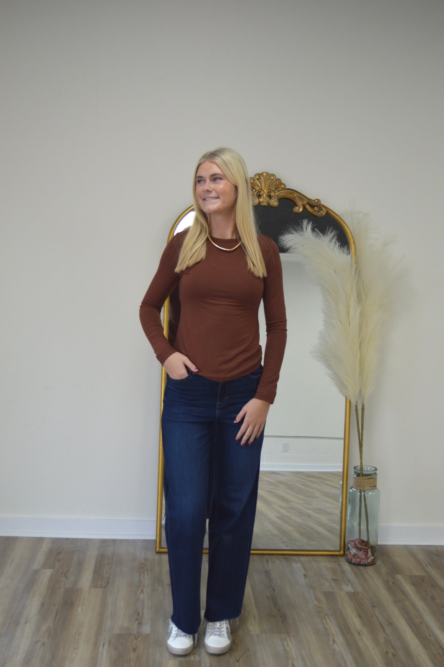 The Signature Crew Long Sleeve | Chestnut