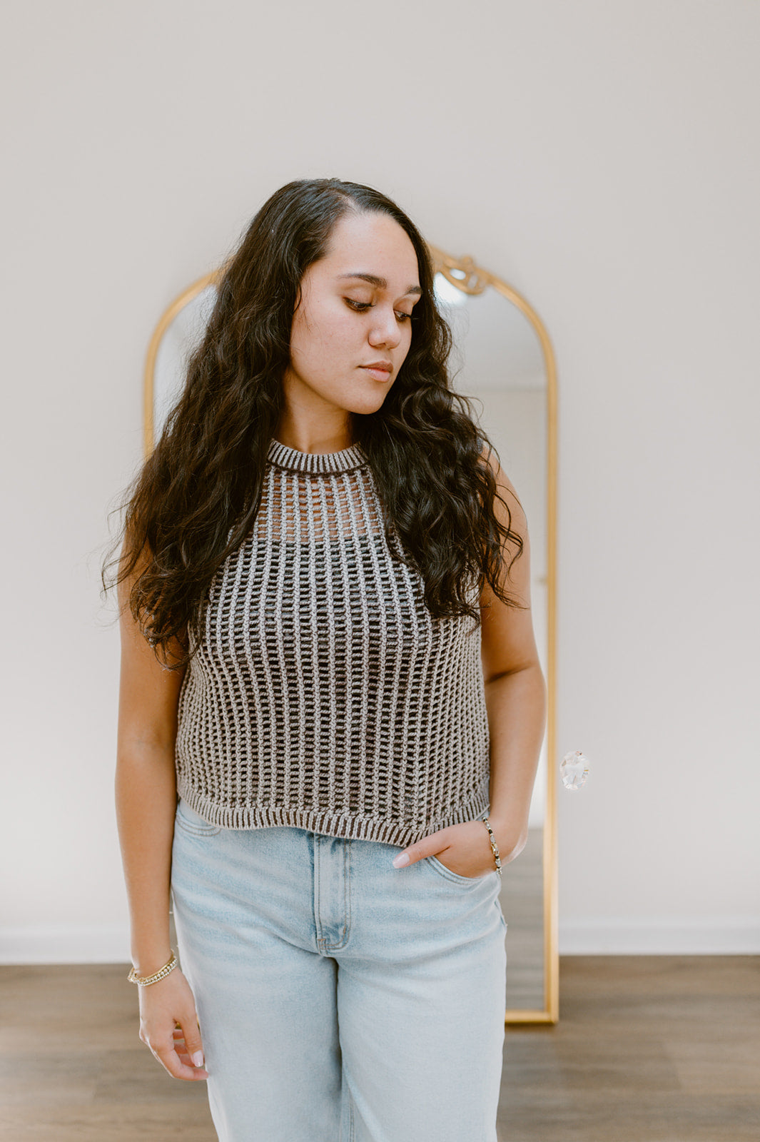 The Open Air Acid Wash Sweater Vest | Brown