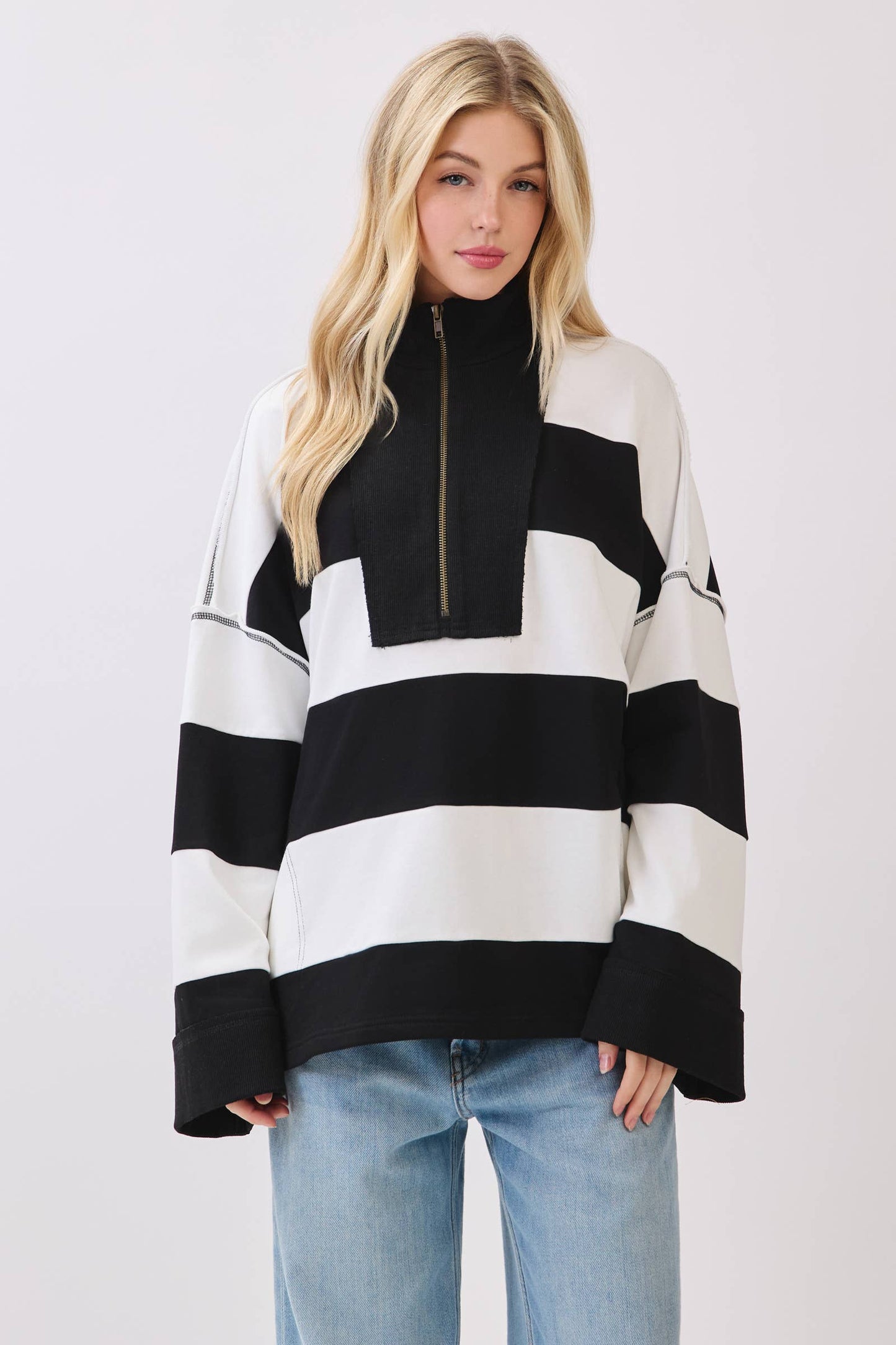 The Sideline Stripe Quarter-Zip Pullover