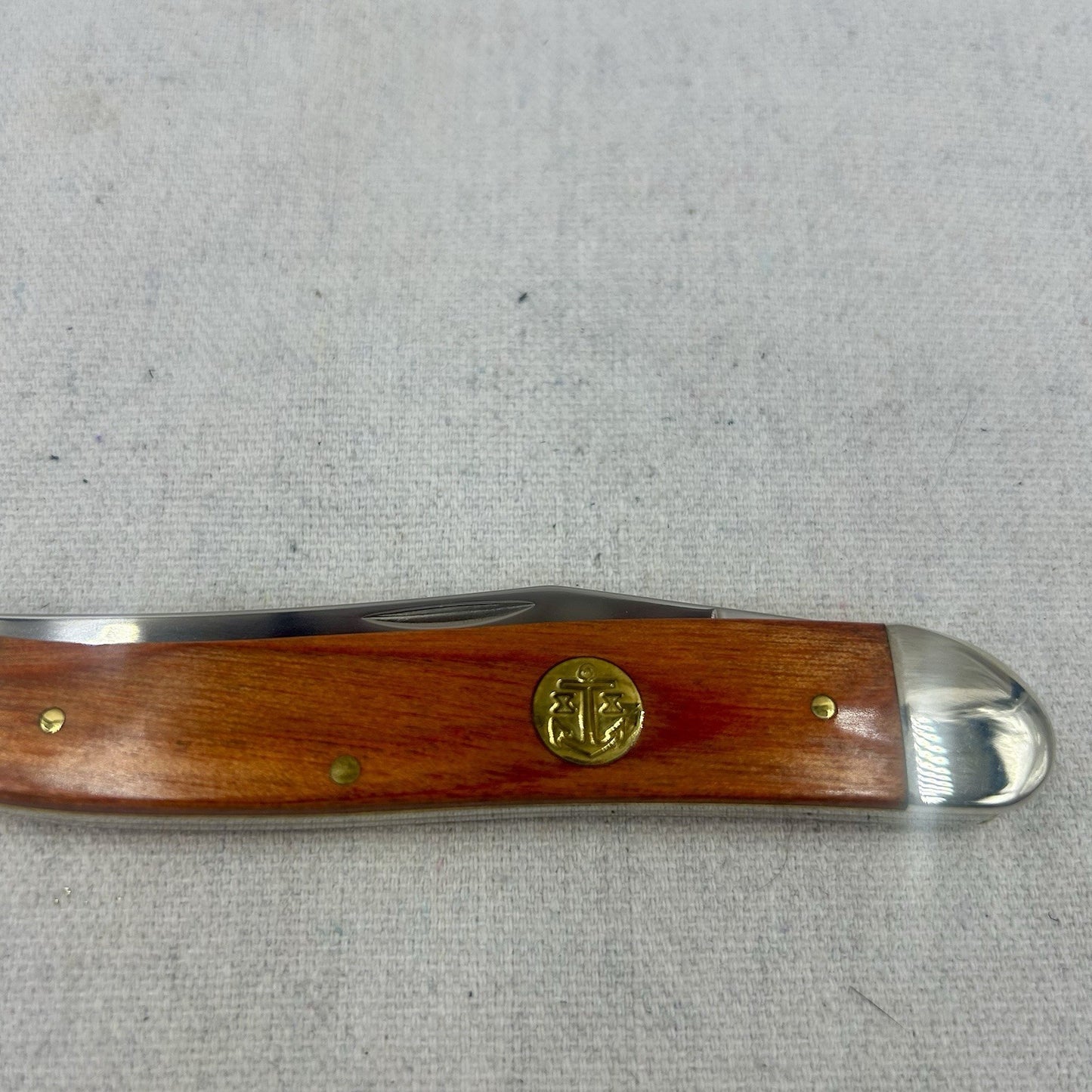 Case Large Texas Toothpick Long Tail - 2009 Teak Wood Anchor Shield - 2 Blade!