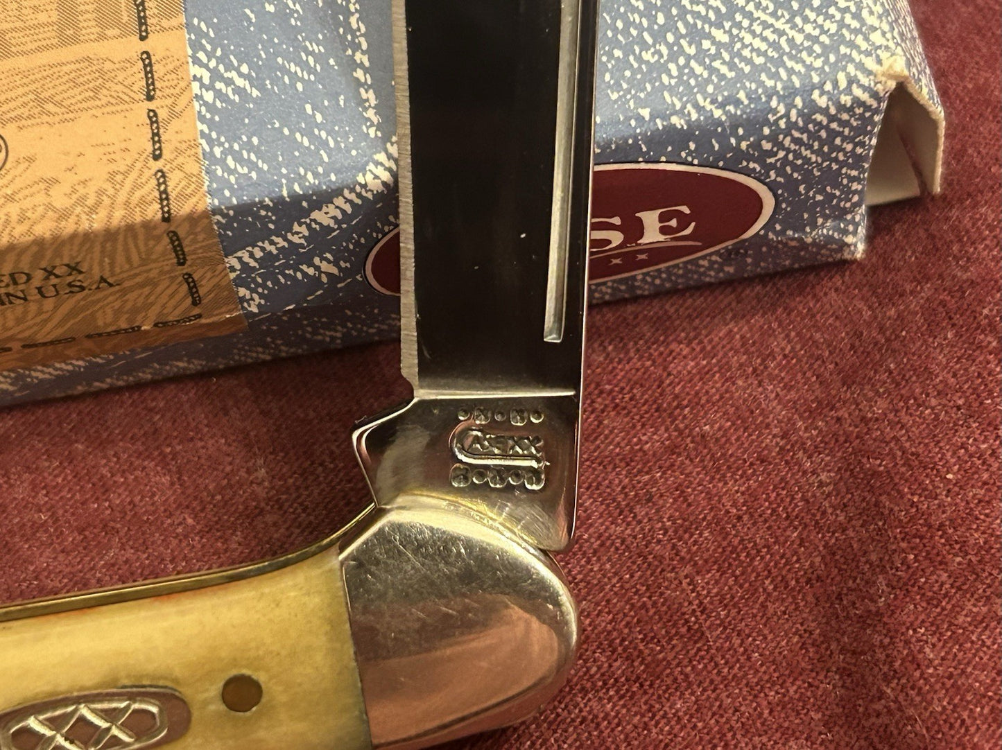 2001 Case XX 62132 Baby Butterbean - 10 Dot - Red Appaloosa Bone W Original Box