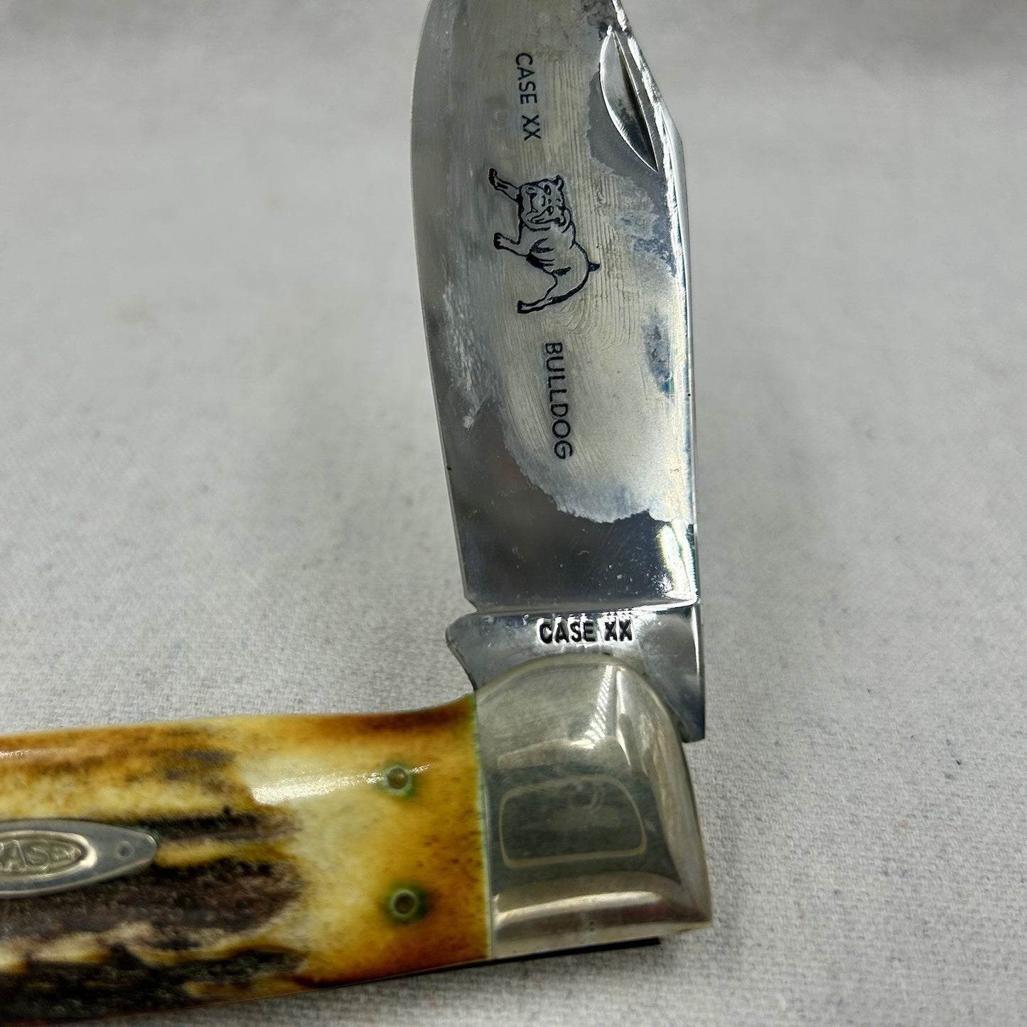 CASE XX 1965-1969 GENUINE STAG JUMBO BULLDOG CLASP KNIFE 5172 USA (33941)