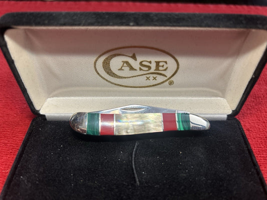 2009 CASE Peanut - Exotic Inlay Black Pearl w Jade / Red Coral - Only 150 Made!