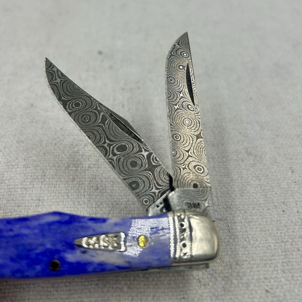 Case Pocket Hunter 2011 - Smooth Ultra Violet Bone Damascus - Orig Box -Rare 🔥